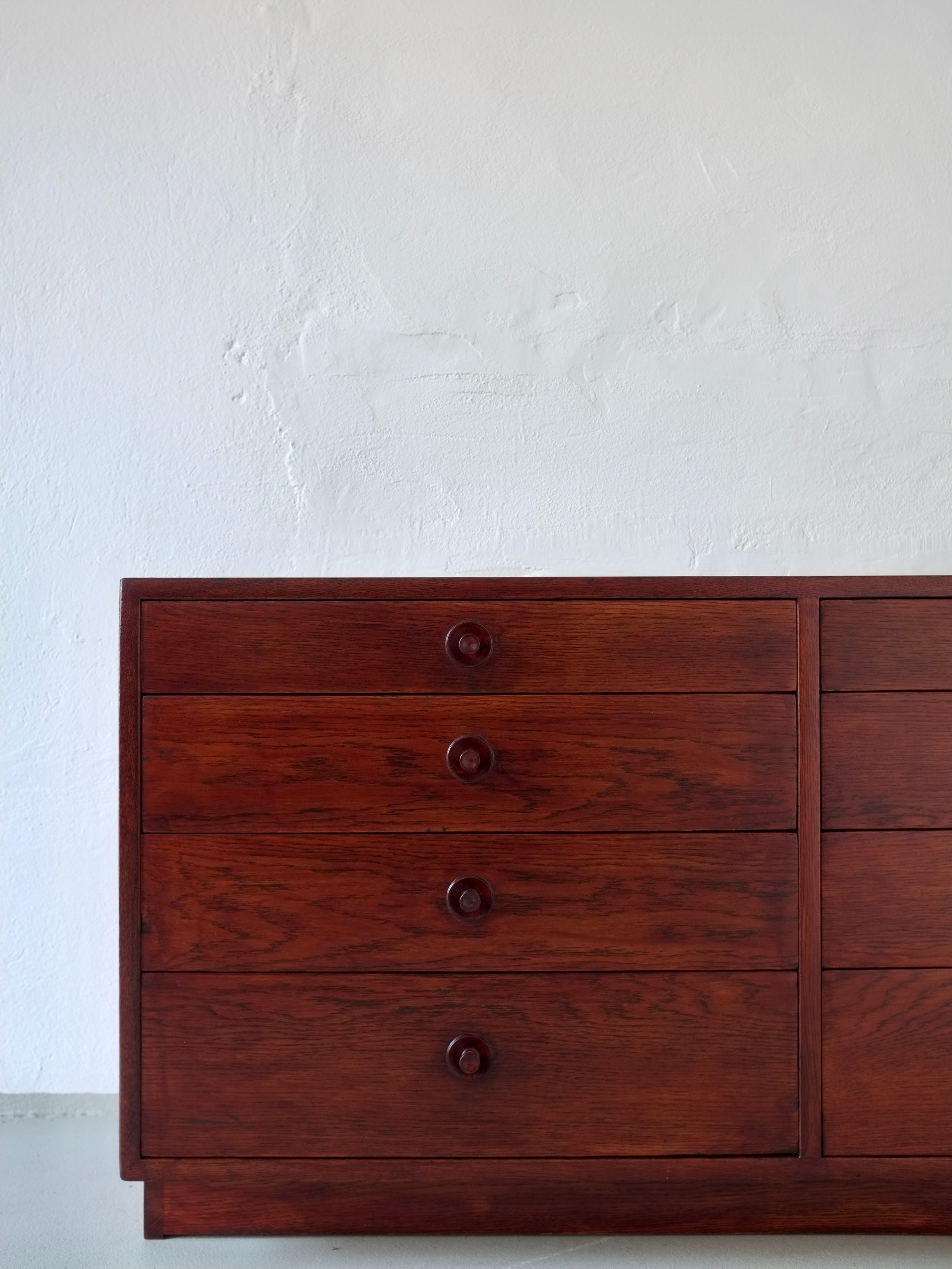 Chest of Drawers by Borge Mogensen for Karl Andersson's, Denmark 1950s — side angle showing rich wood grain and round knobs