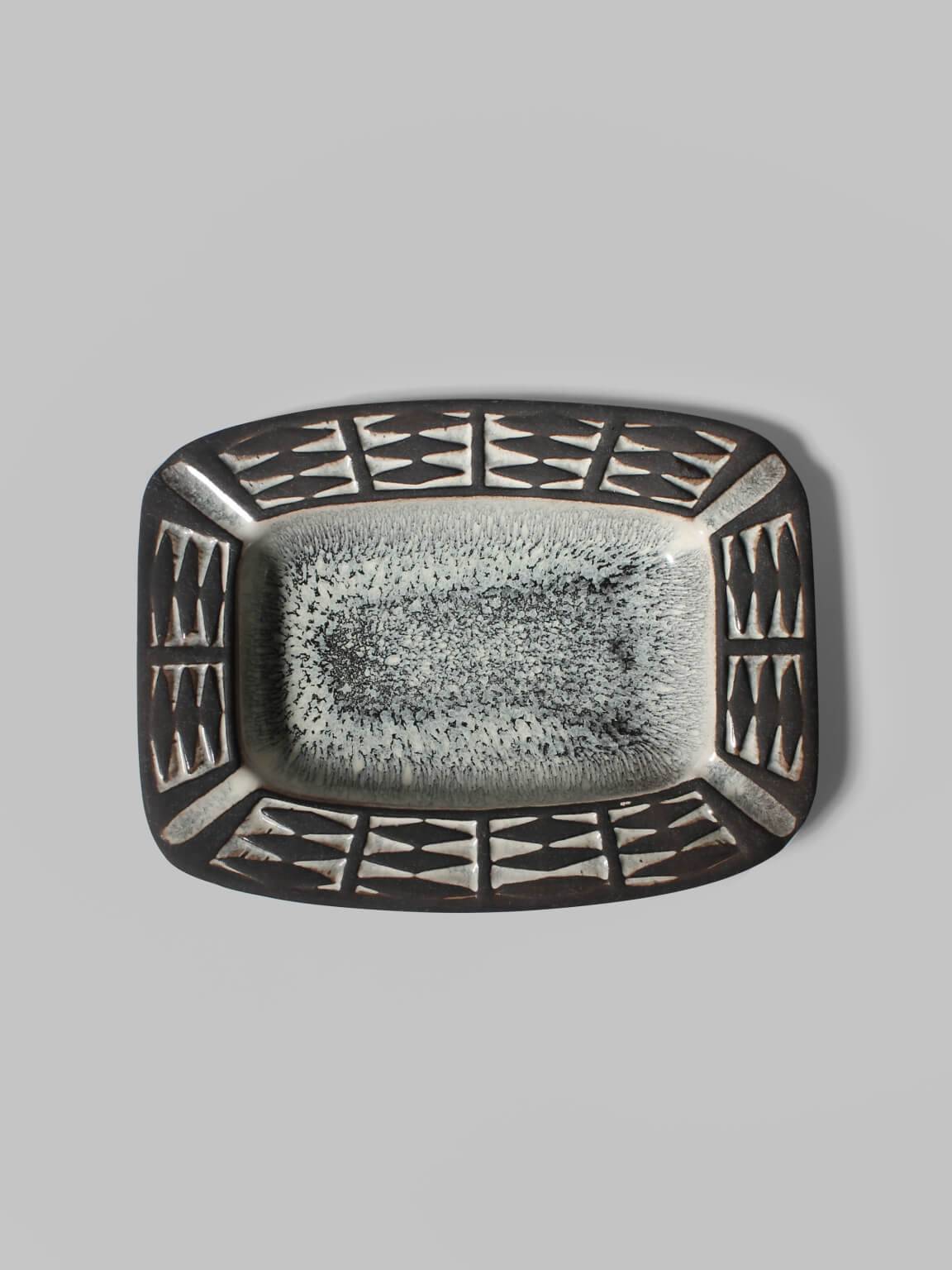 Henri Hertz Geometric Charcoal Bowl for Frank Keramik, Denmark, 1960s by Vintage Stories | The Oblist