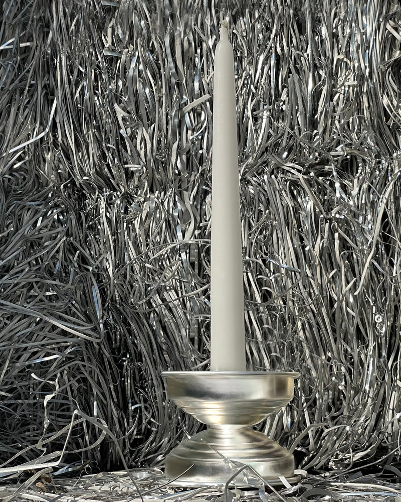 Silver Plated Candle Holders in Brass by CASPAL | The Oblist — modern silver finish