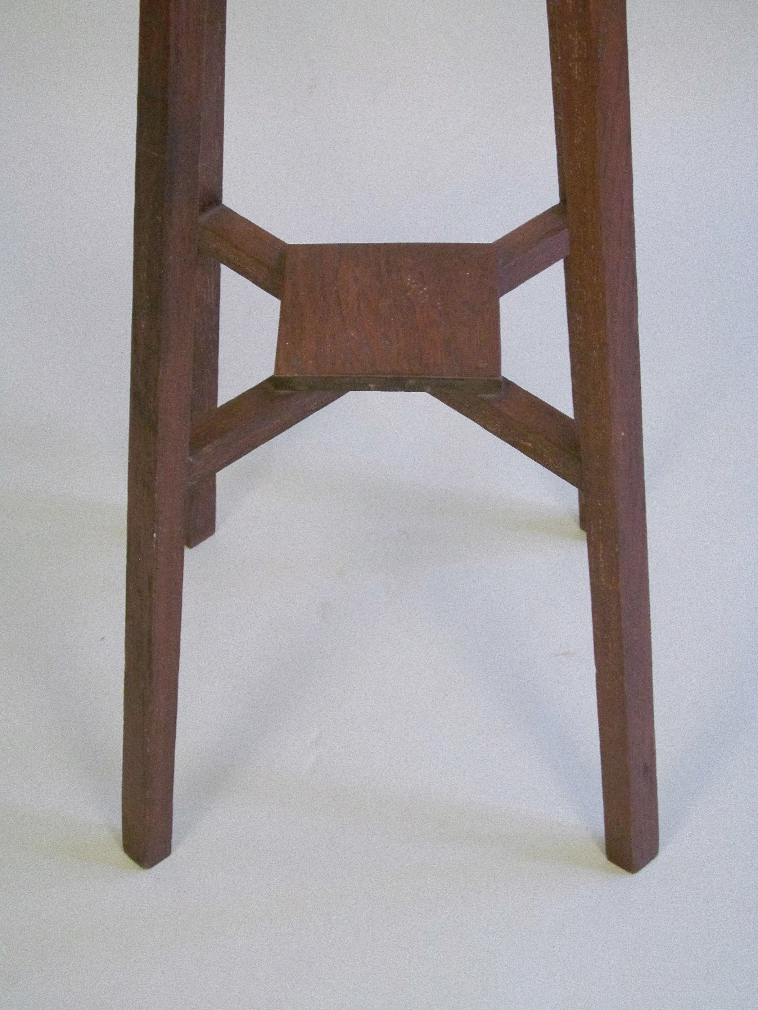 Arts & Crafts Oak Stand, c.1910 — close-up of oak leg detail