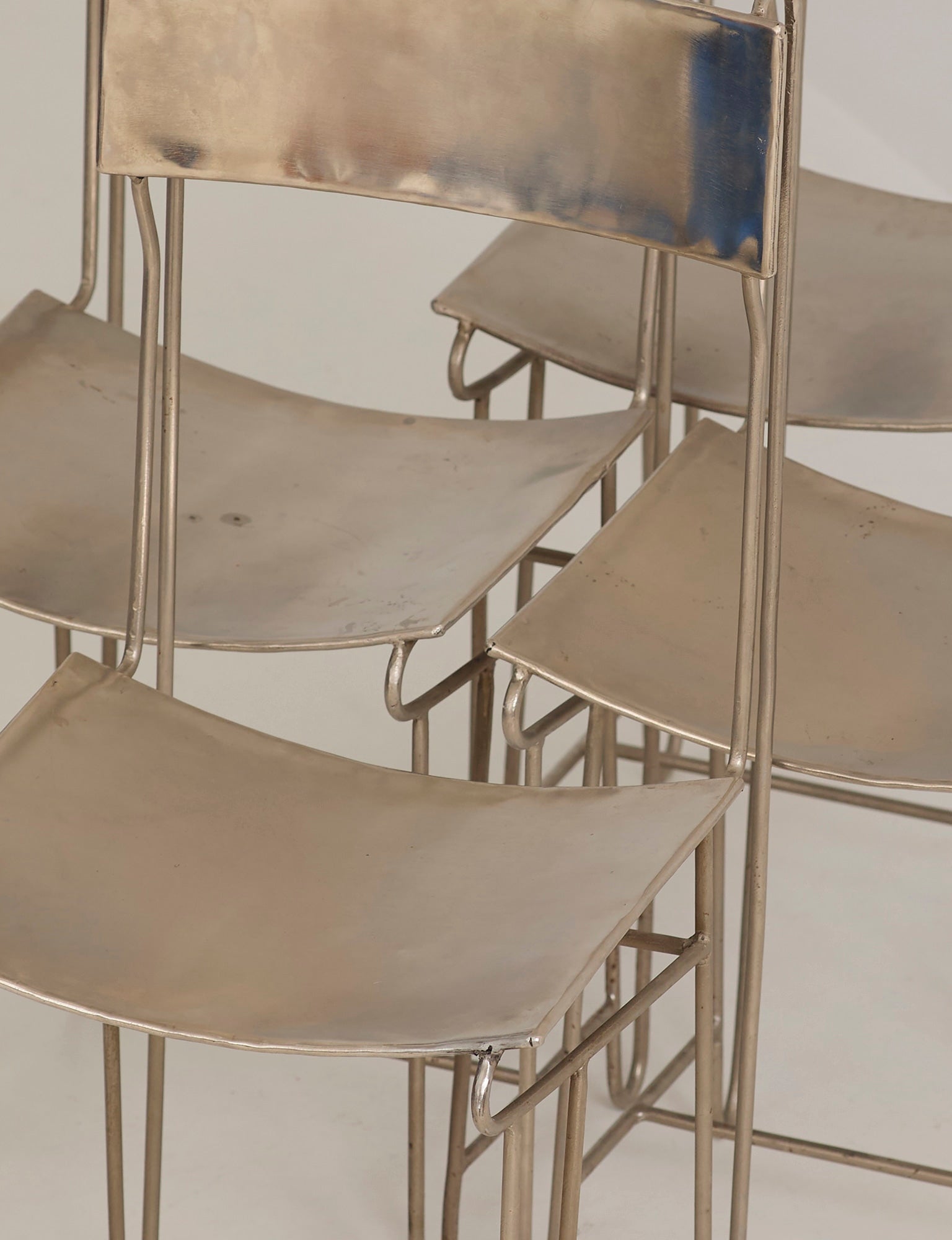 Set of 4 Metal Artist Dining Chairs from France Circa 1960-70