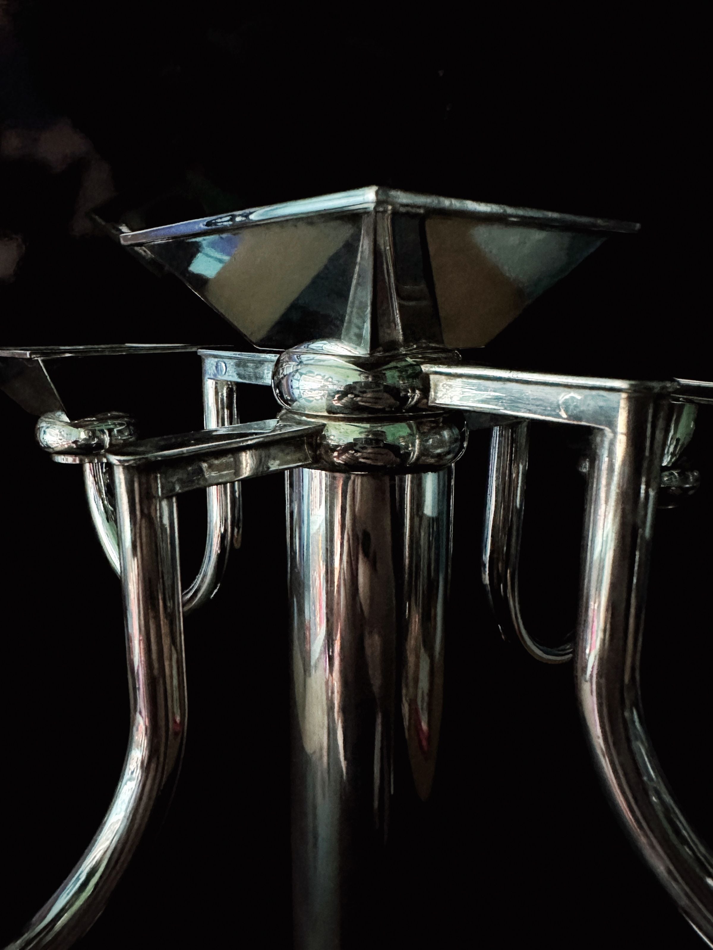 Silver Plated Art Deco Candelholder 80s