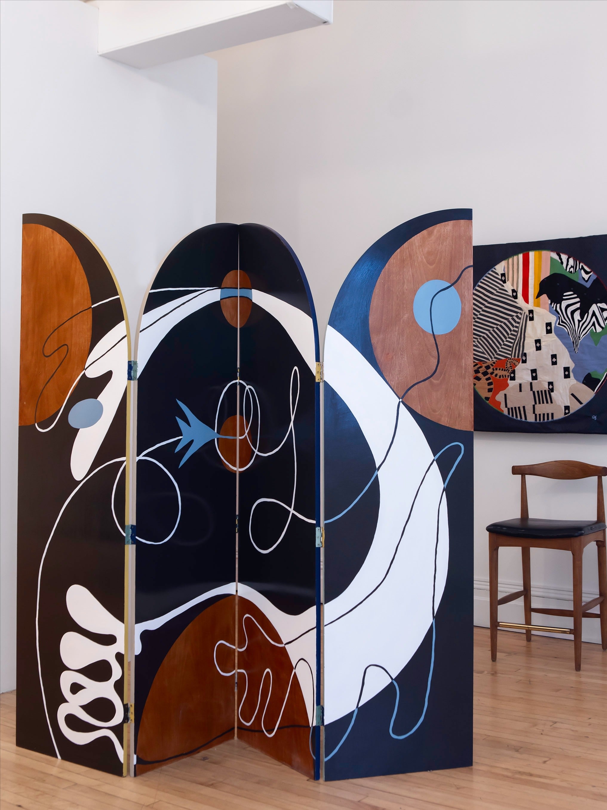 Circular Motion Screen- Hand Painted Wooden Screen by House of Quentin Jones | The Oblist