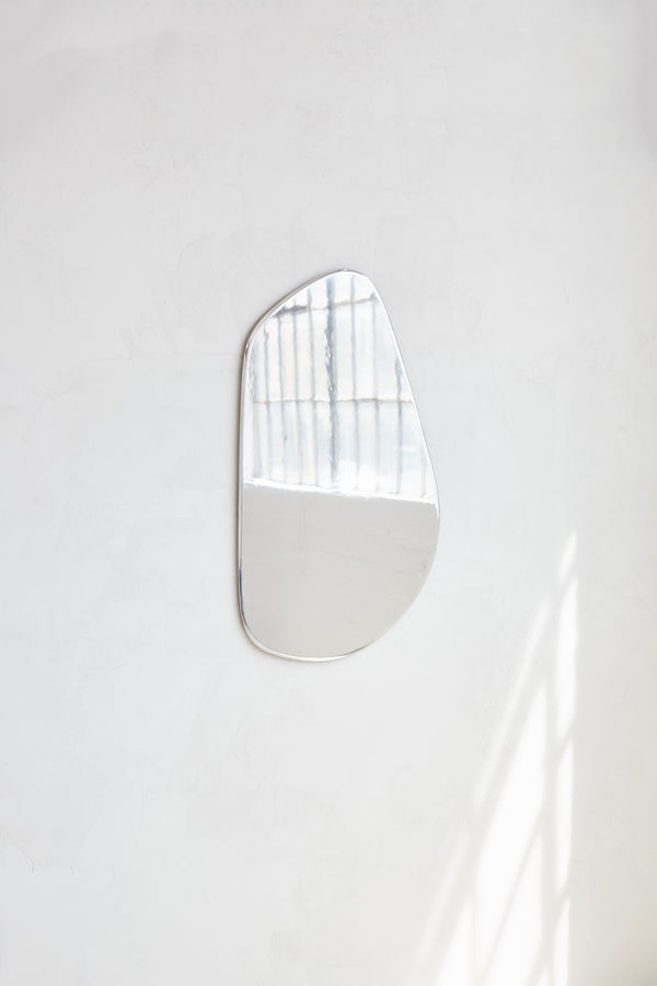 Geo Mirror in Polished Aluminum by Mary Ratcliffe Studio | The Oblist — modern polished finish