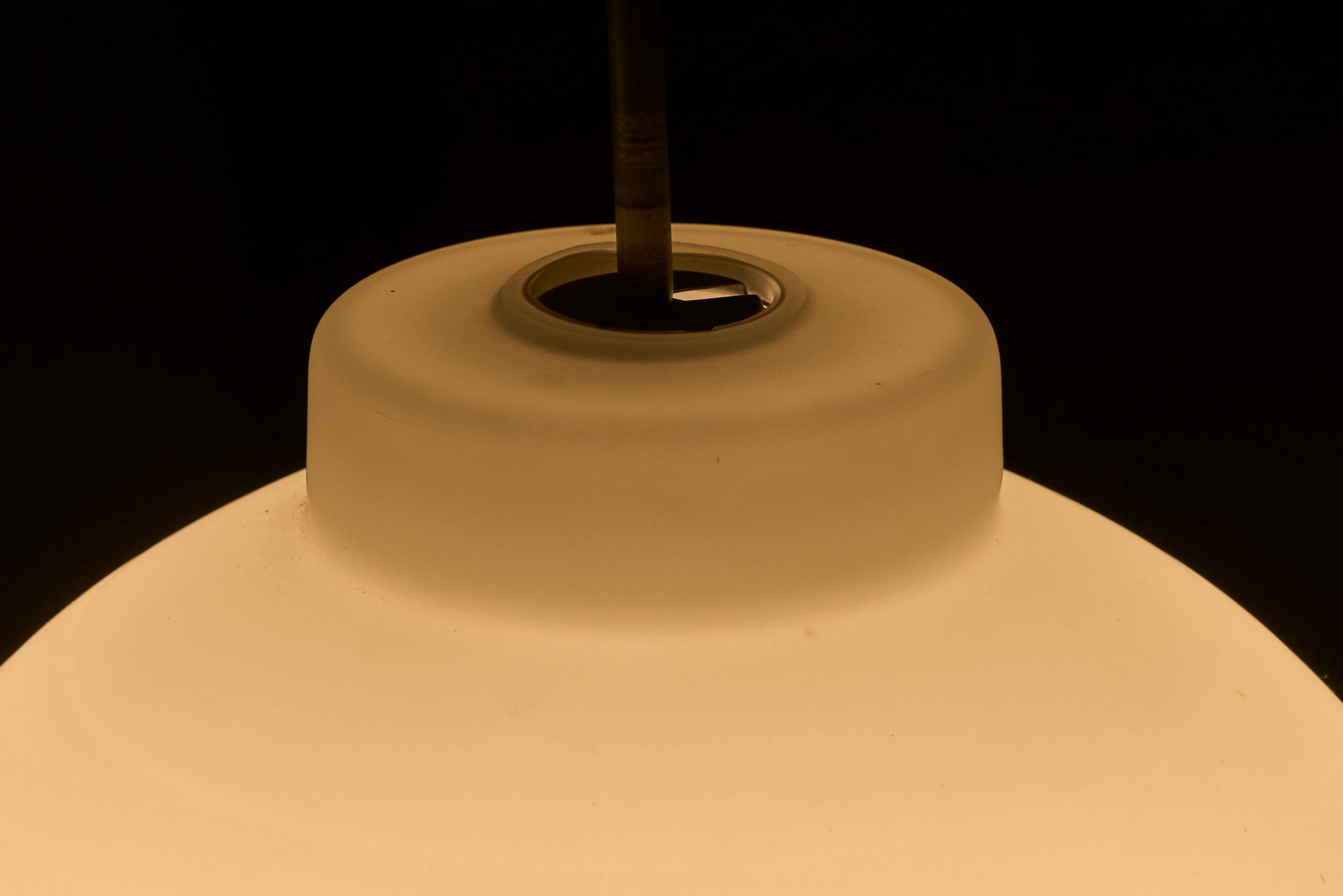 Large Sculptural Mid-Century Pendant Lamp in Opaline Glass 1960 — additional view
