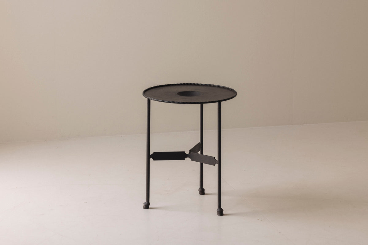 French Guéridon Side Table in Patinated Iron, 1940s. by Modern Living | The Oblist