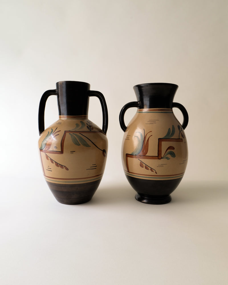 Nittsjö ceramic amphora vases pair by Eric Mornils 1930s