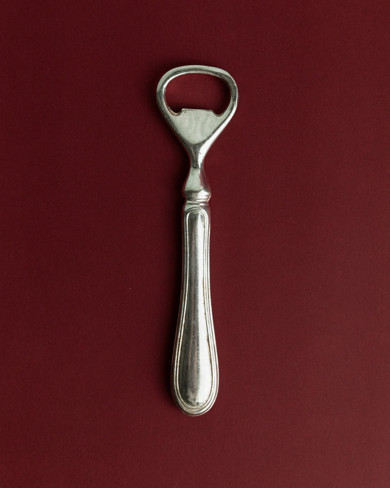 Vintage 1960s Silver Plated Bottle Opener by Bottega Jacobs | The Oblist — silver metal finish