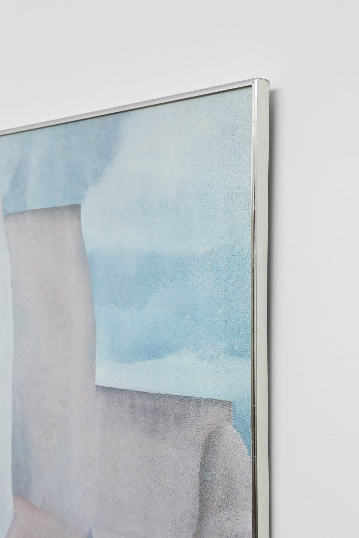 Georgia O’Keefe Exhibition Poster, 1987 — side angle showing framed artwork