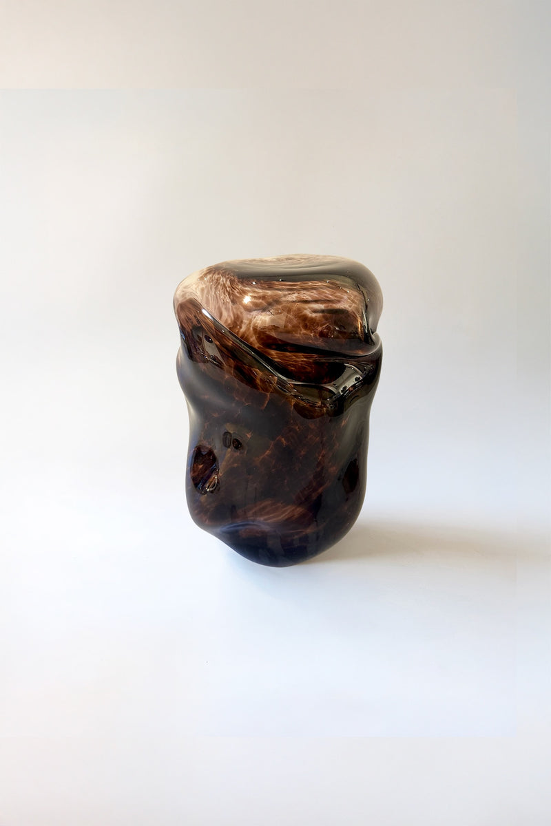 Wave Stool / Side Table I — close-up of glossy brown resin surface