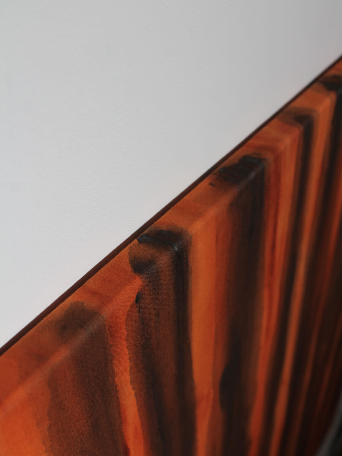 Vertical Organic Lines In Umber, Author Painting — close-up
