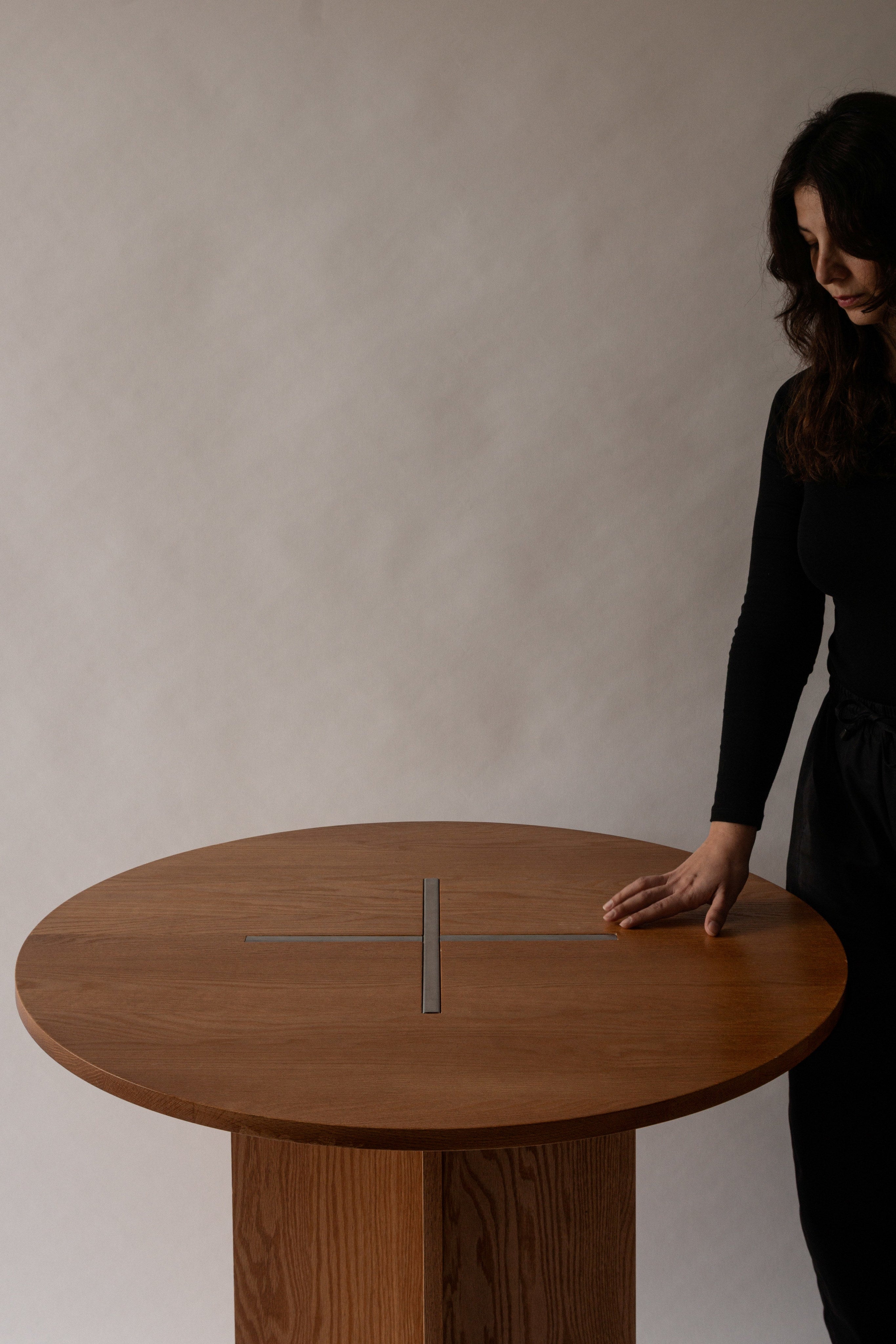 The Axis Table in Wood and Metal — alternate view