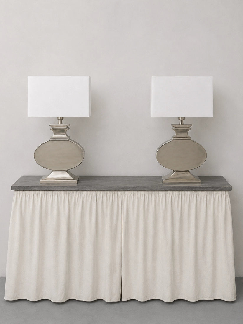 Vintage Table Lamps in Metal - 1990s Netherlands Heavy Cast Aluminum Collection — detail view