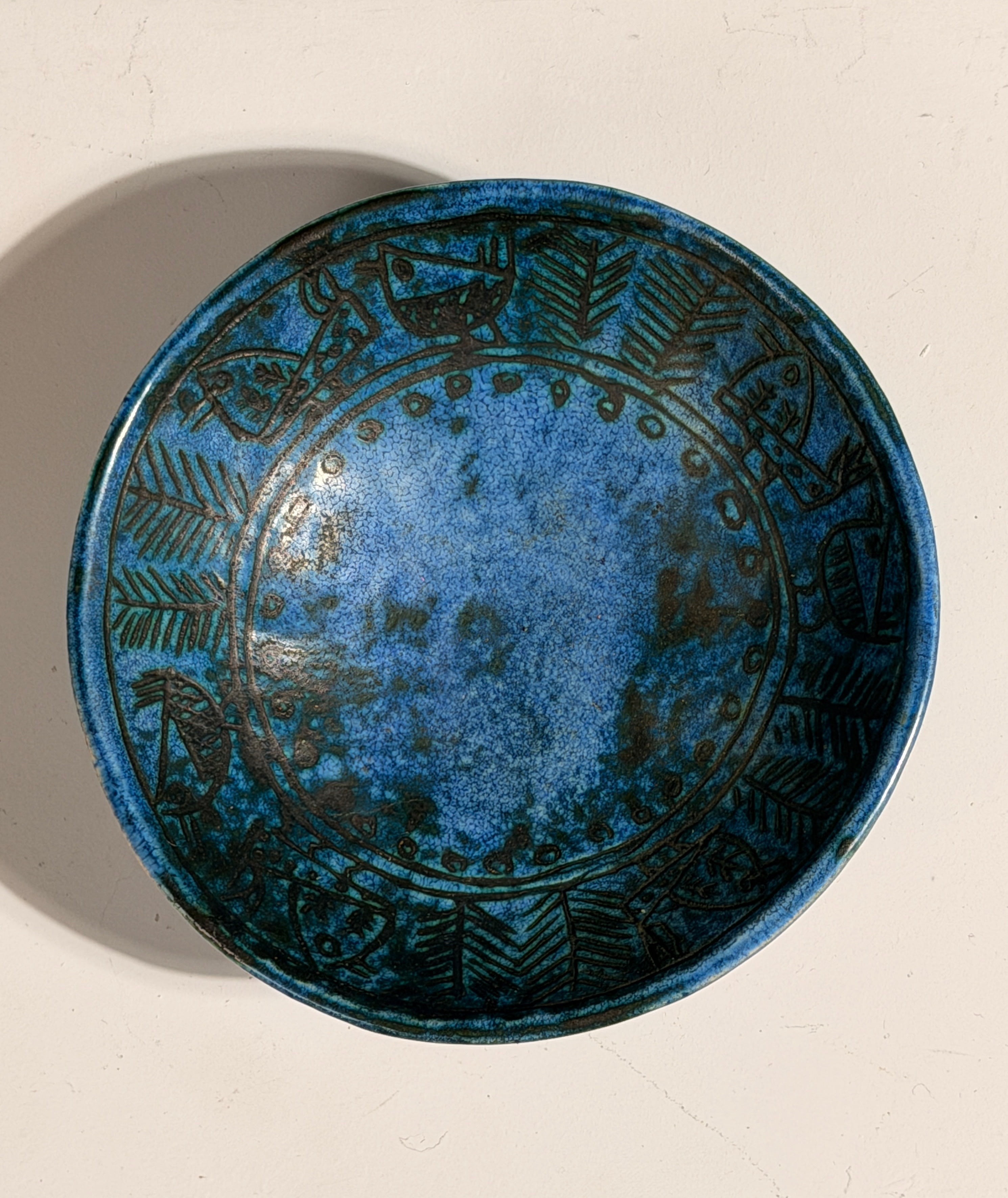 Rare ceramic bowl by Jacques Blin, France, circa 1950 — side angle