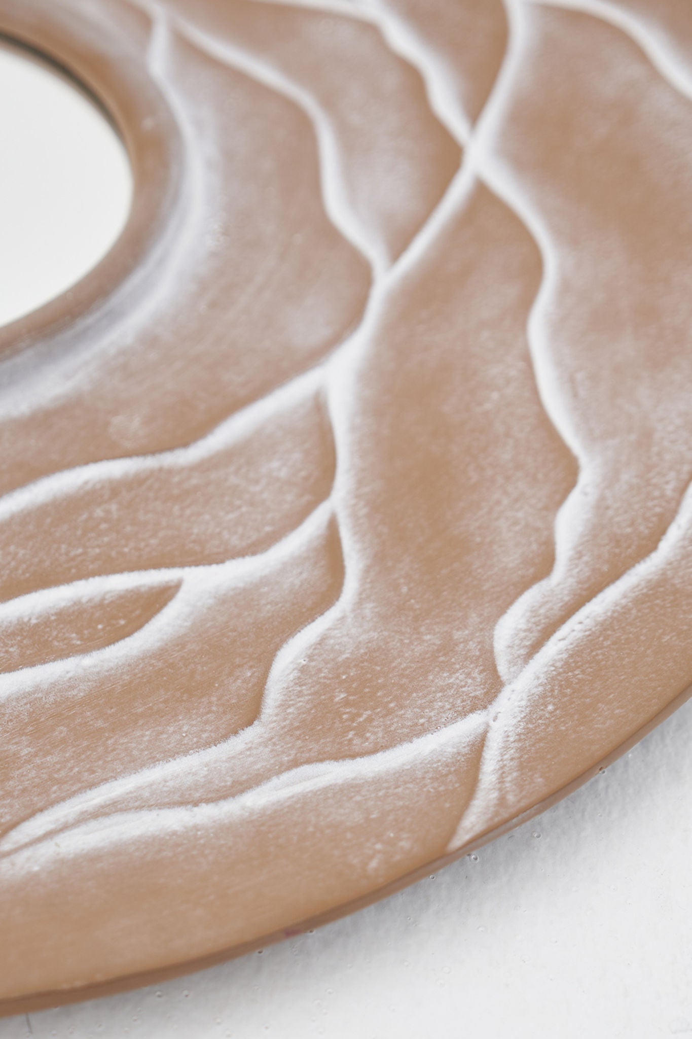Orb' Aluminum Mirror — close-up of textured aluminum surface