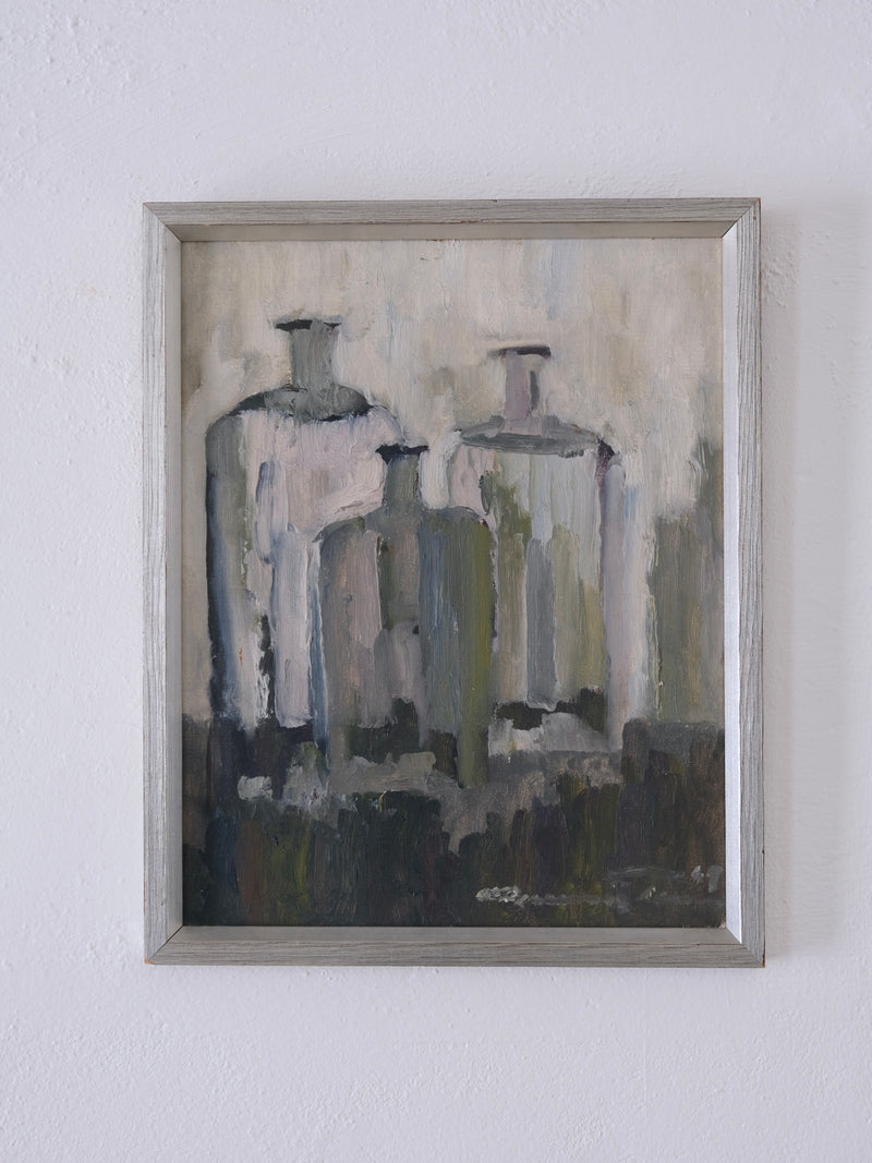 Gunnar Persson Still Life Painting, Oil on Panel, 1969 by Veter Vintage | The Oblist — muted colors, vintage artwork