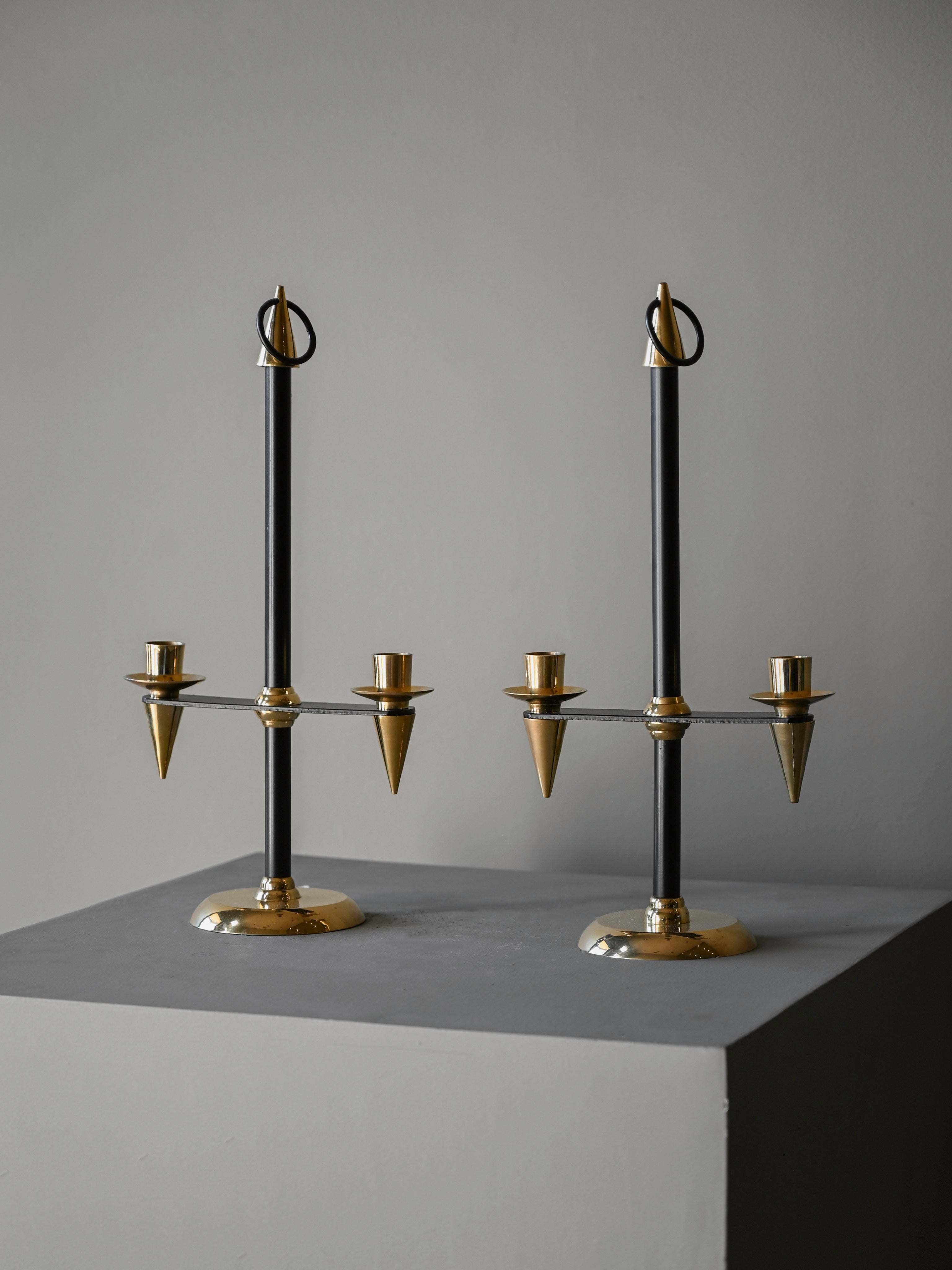 Pair of Mid-Century Italian Candlesticks — detail view