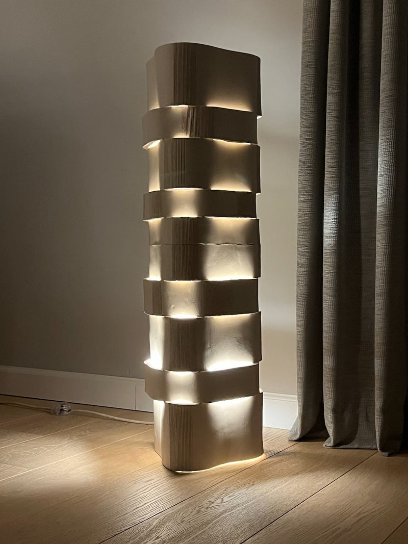 Too 60 ceramic floor lamp with stacked illuminated segments