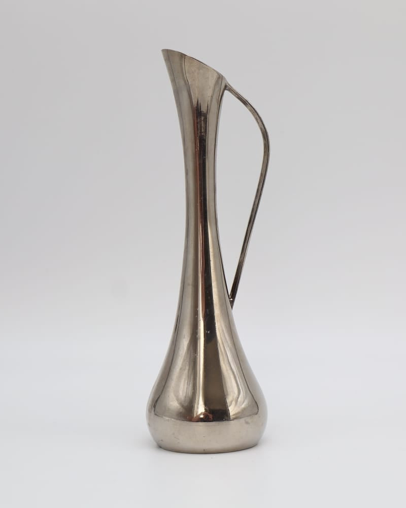 1960s Modernist Silver-Plated Bud Vase with Sculpted Handle by Forma Finds | The Oblist