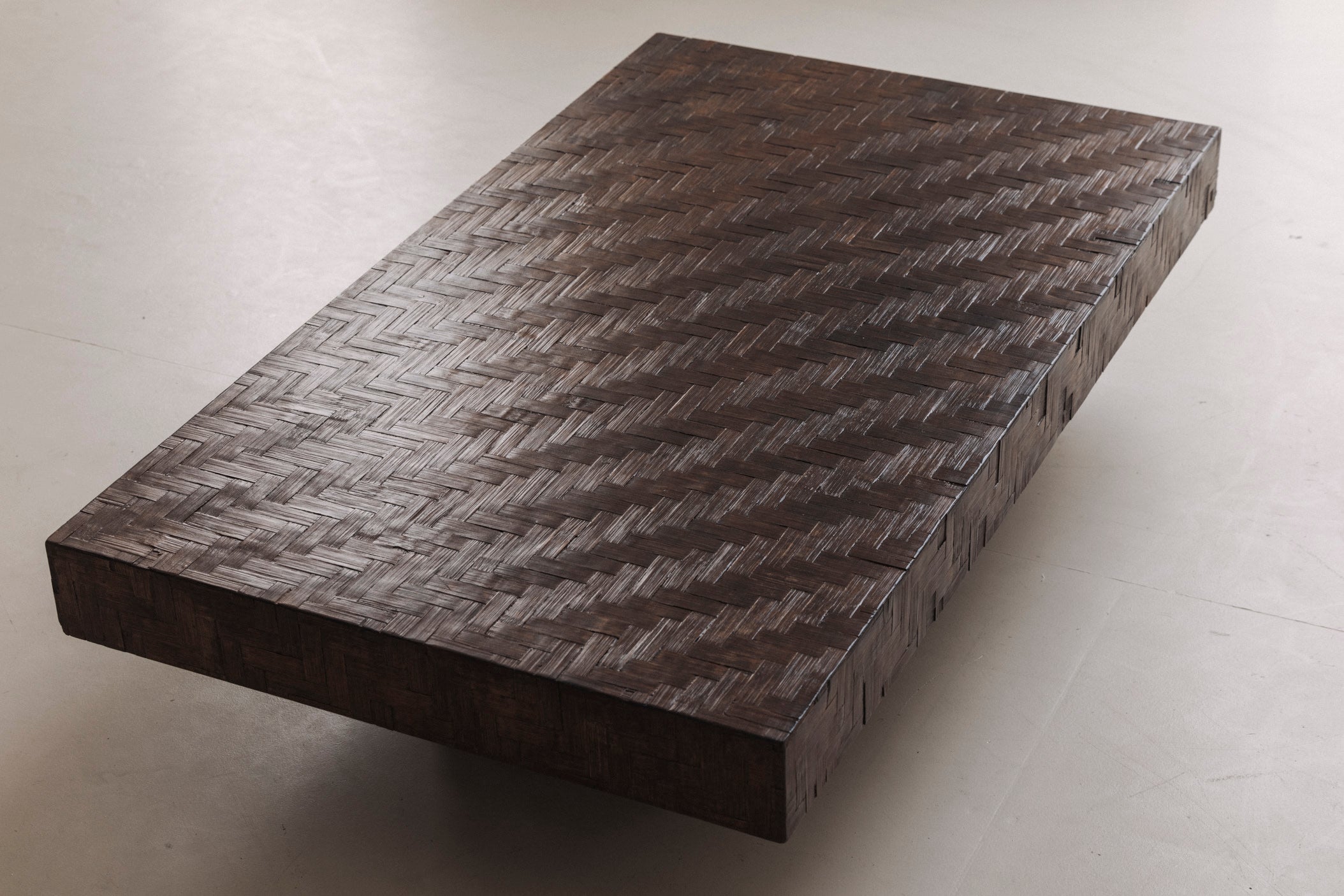 Rectangular Stained Bamboo Coffee Table, France 1960s — alternate view