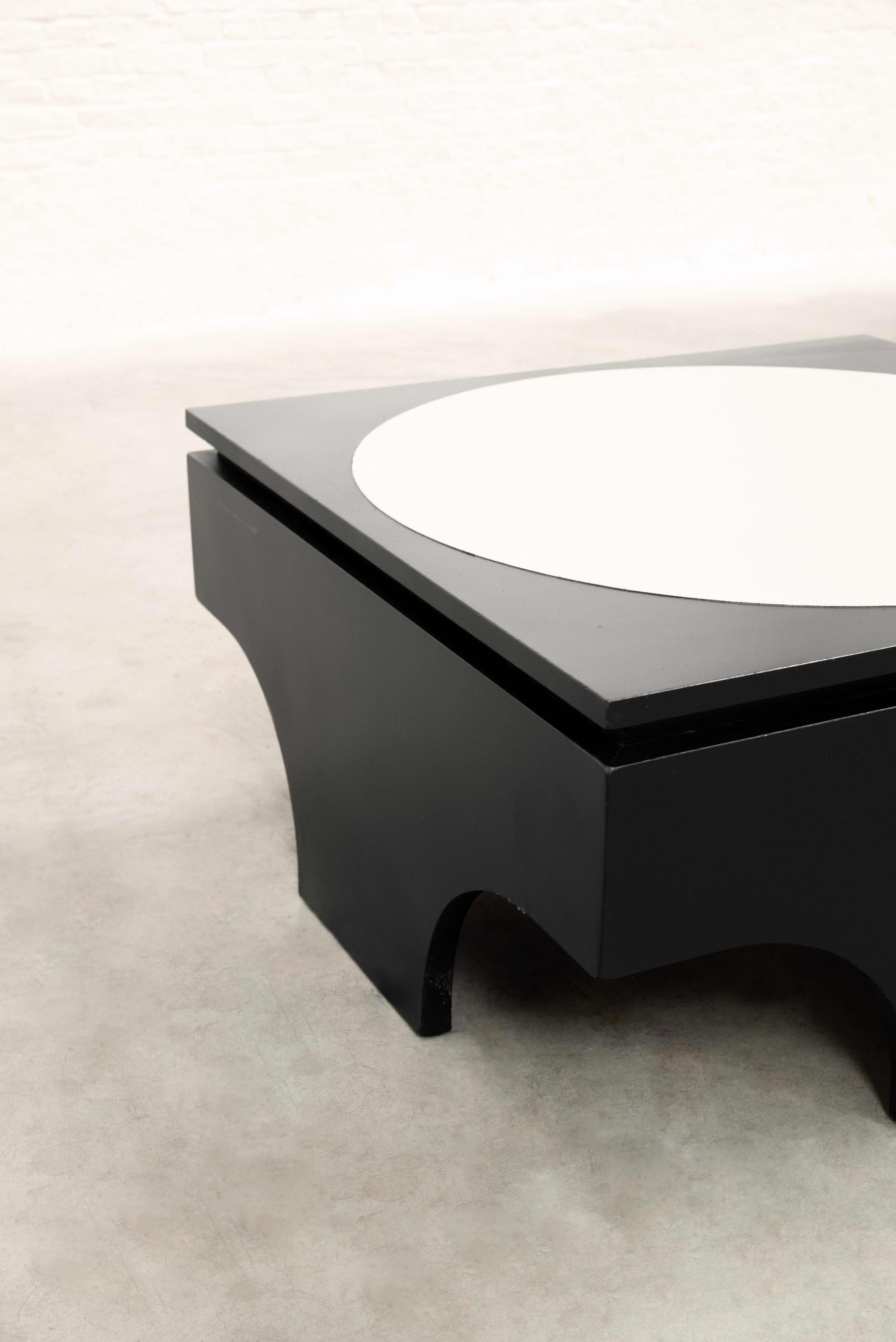 Coffee Table by Emiel Veranneman and Victor Vasarely, Belgium 1960s — side angle