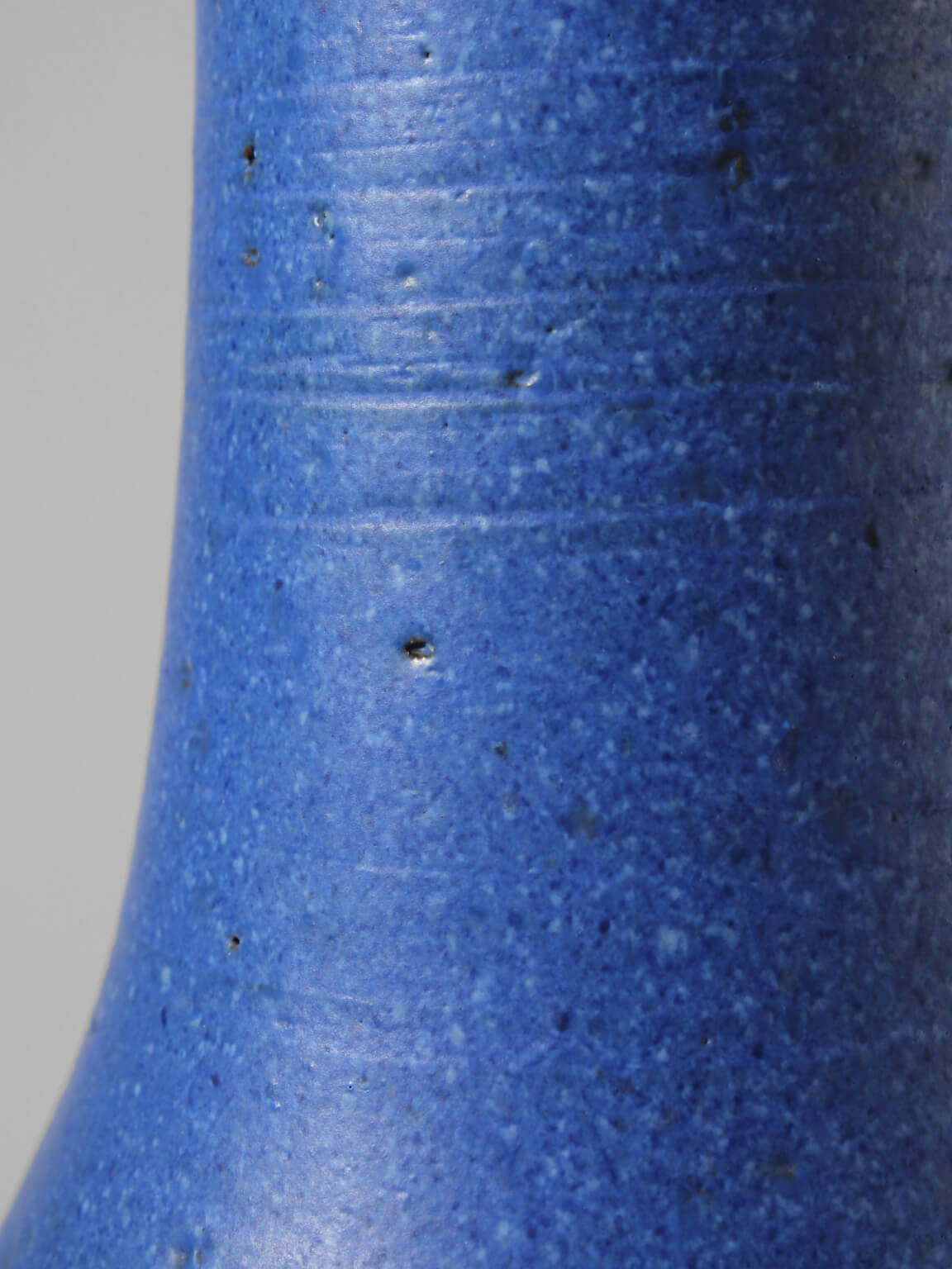 Ninnie Forsgren Blue Ceramics Vase, 1960s, Sweden — close-up of blue ceramic texture