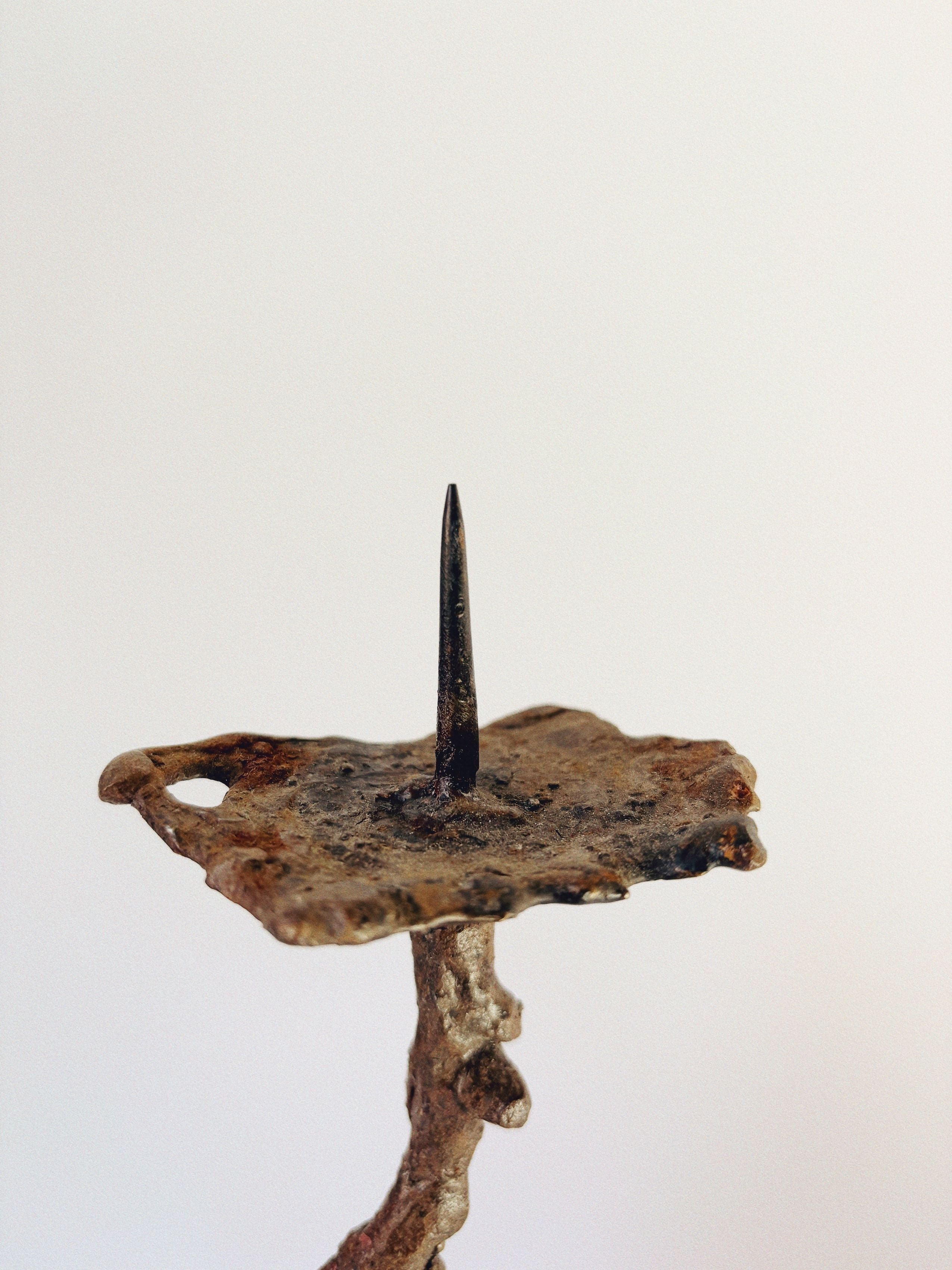 Metal 3 Arm Brutalist Candelabra, Poland