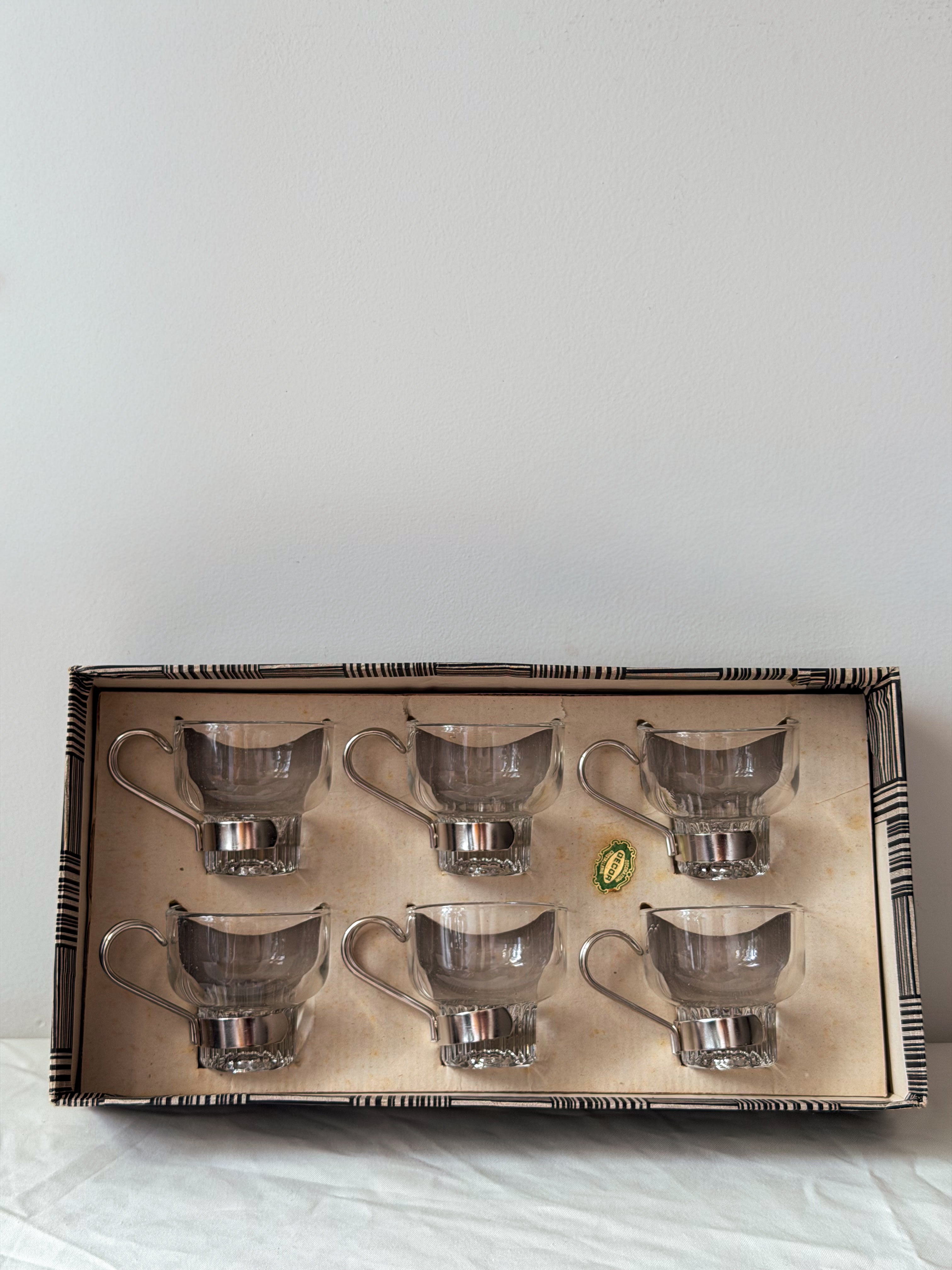 Vintage Italian coffee cup set — side angle