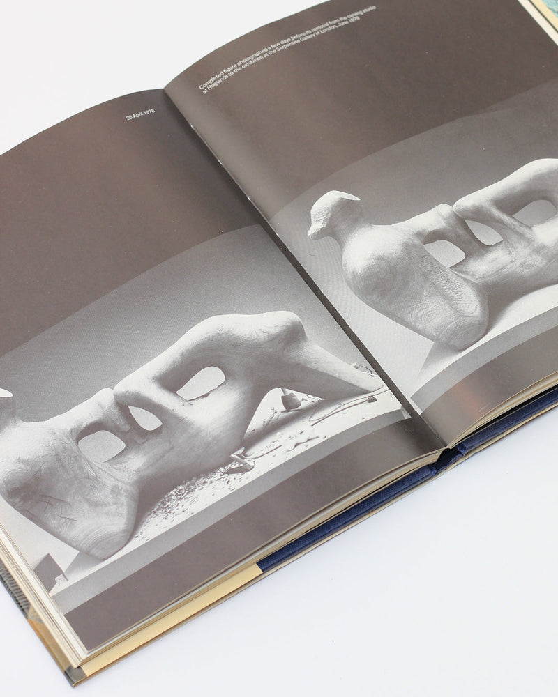 With Henry Moore — close-up of black and white book pages