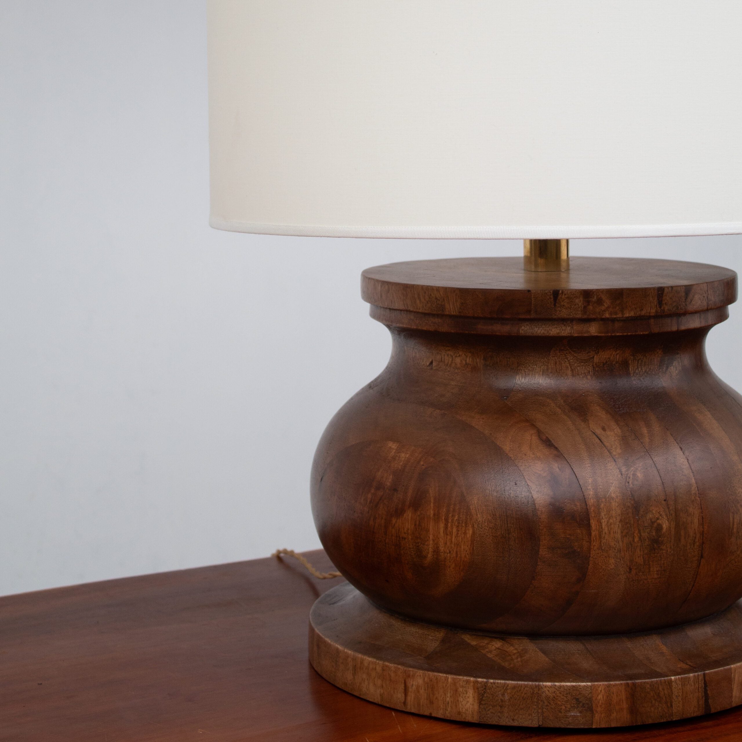 Sculptural Walnut Table Lamp — in context