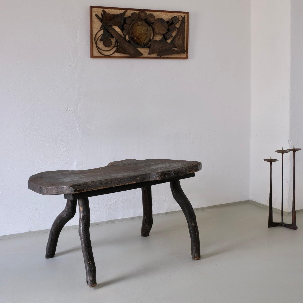 Wabi-Sabi Rustic Dark Wood Side Table | Belgium | Vintage by Veter Vintage | The Oblist