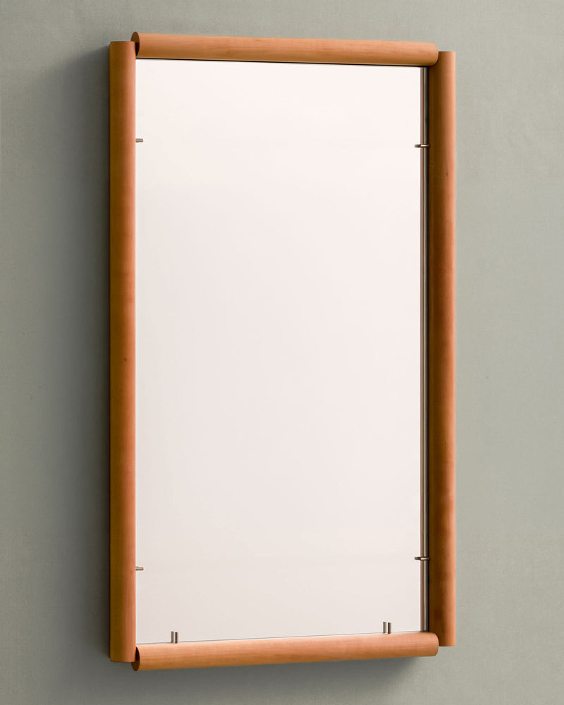 bahraini–danish Mirror in Pear or Mahogany Wood by Cassetta | The Oblist