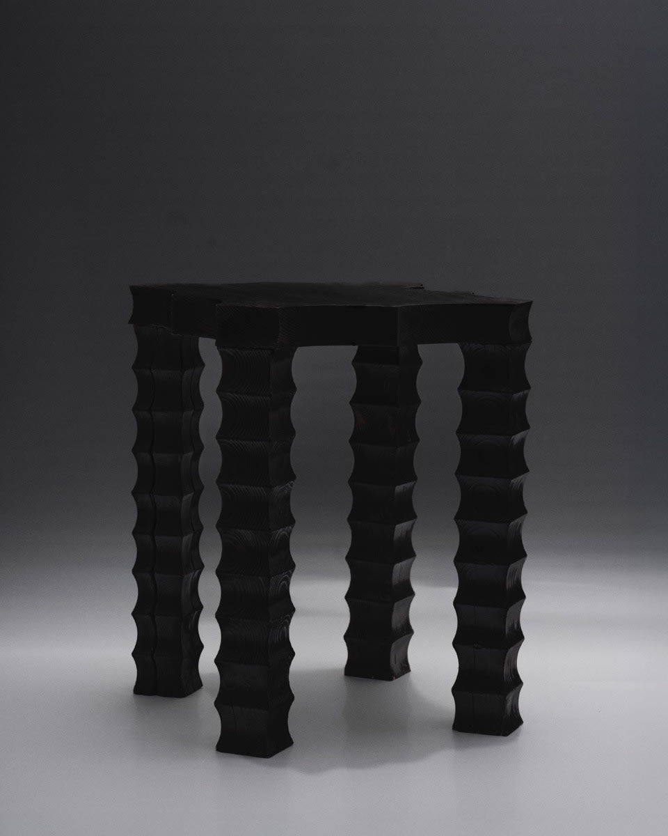 The Spiky Stool — close-up of black sculptural legs