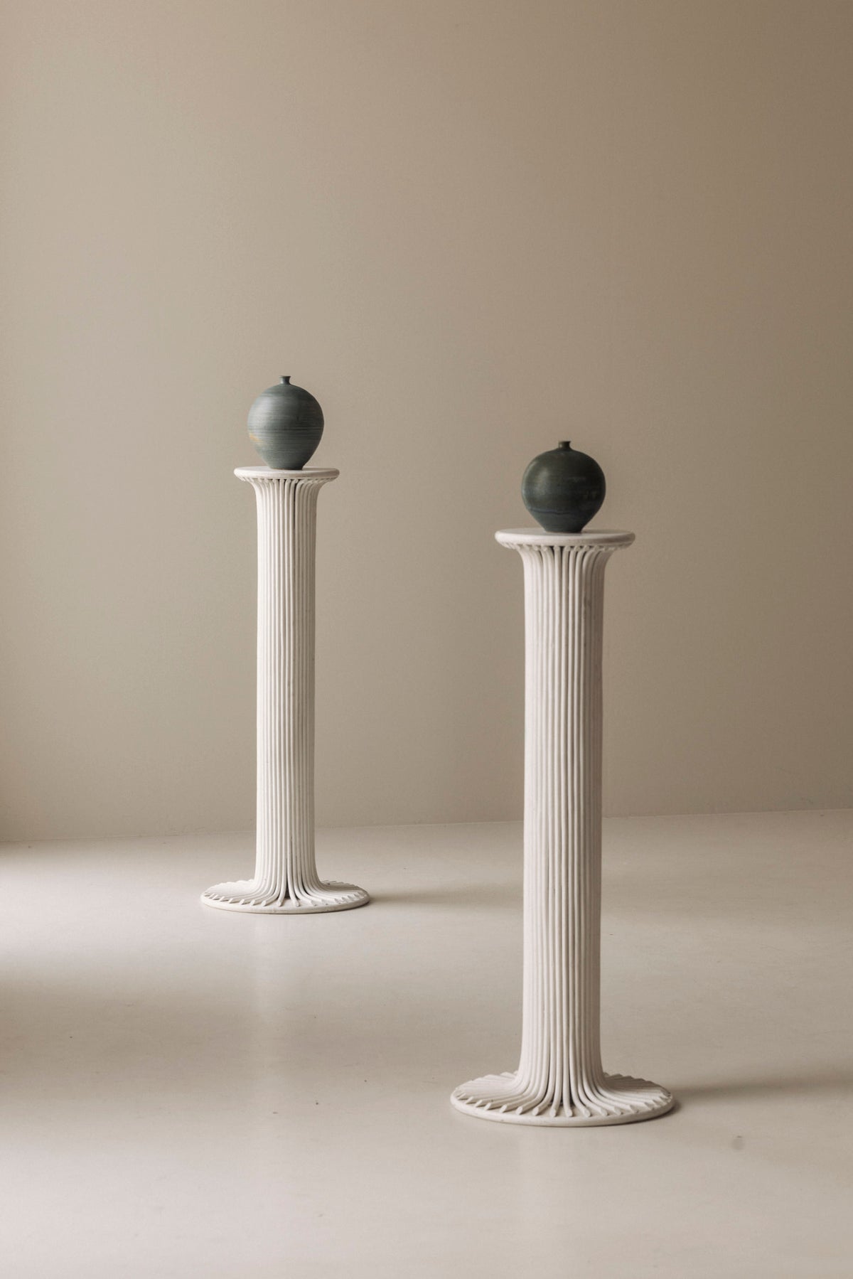 Pair of Sculptural Bamboo Pedestals, Italy, 1960s — side angle