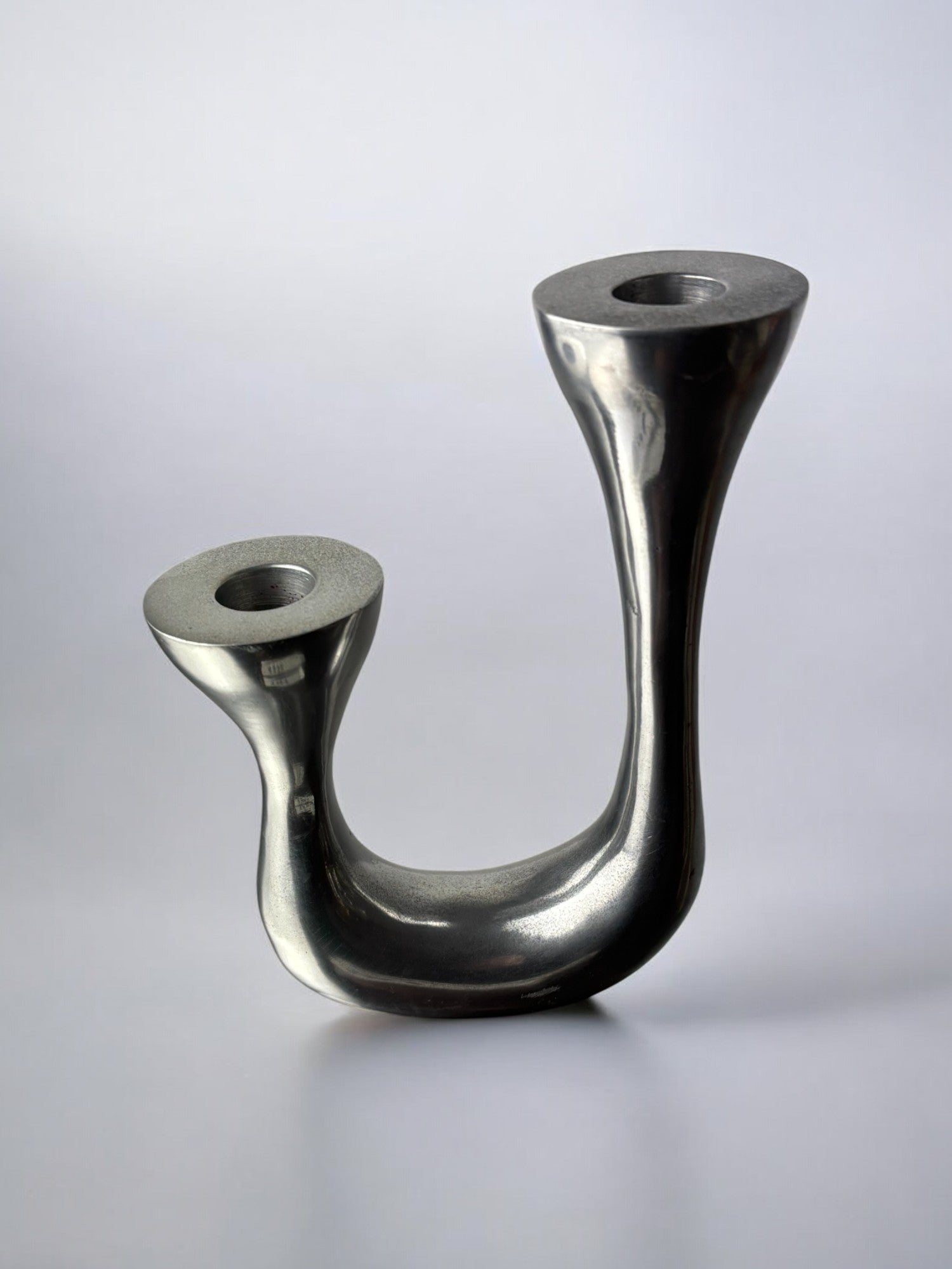 Biomorphic Candleholder, Aluminum, Spain, Circa 1970s by Malamar Studio | The Oblist — handcrafted aluminum design