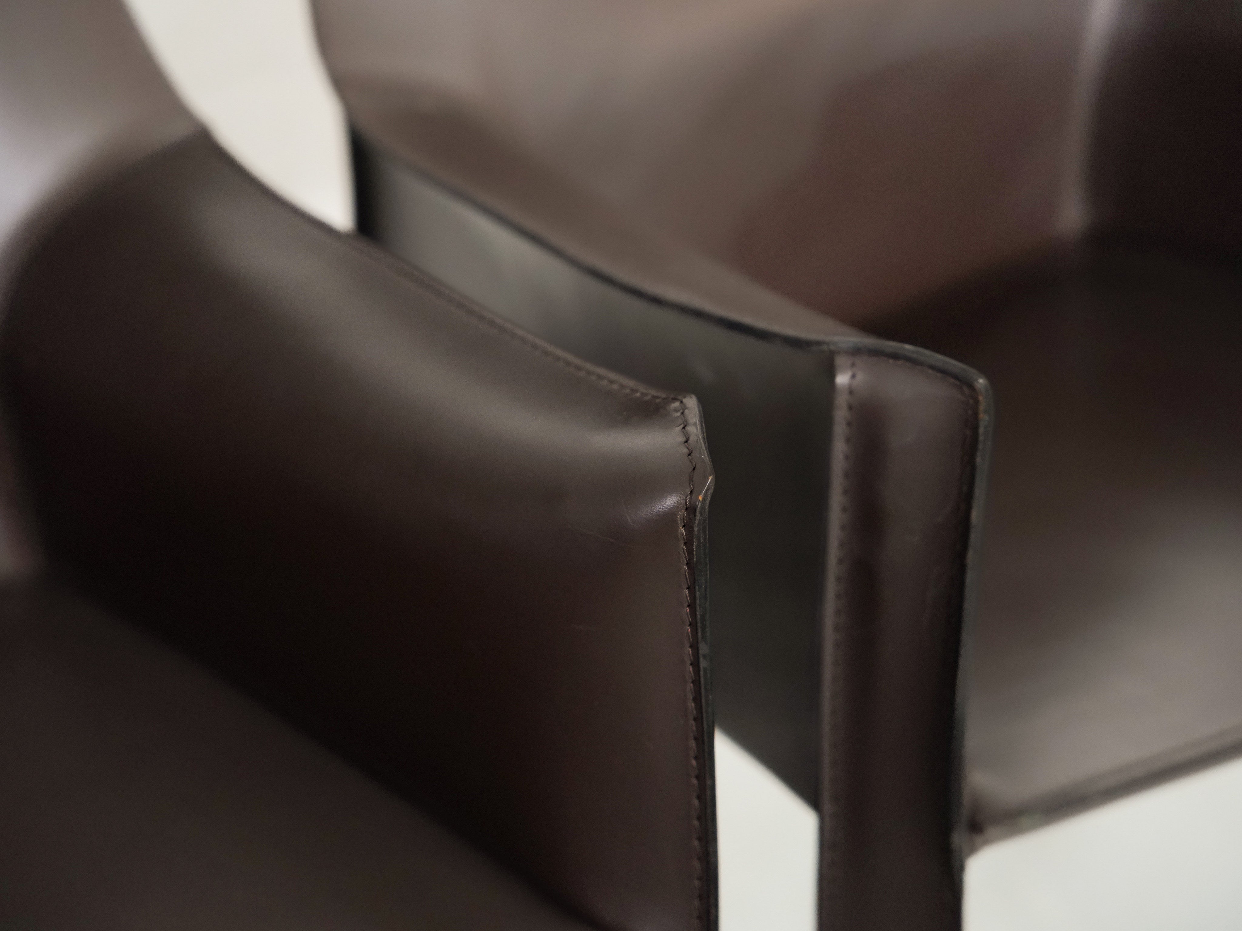 Set of 6 Cab 413 Chairs by Mario Bellini for Cassina