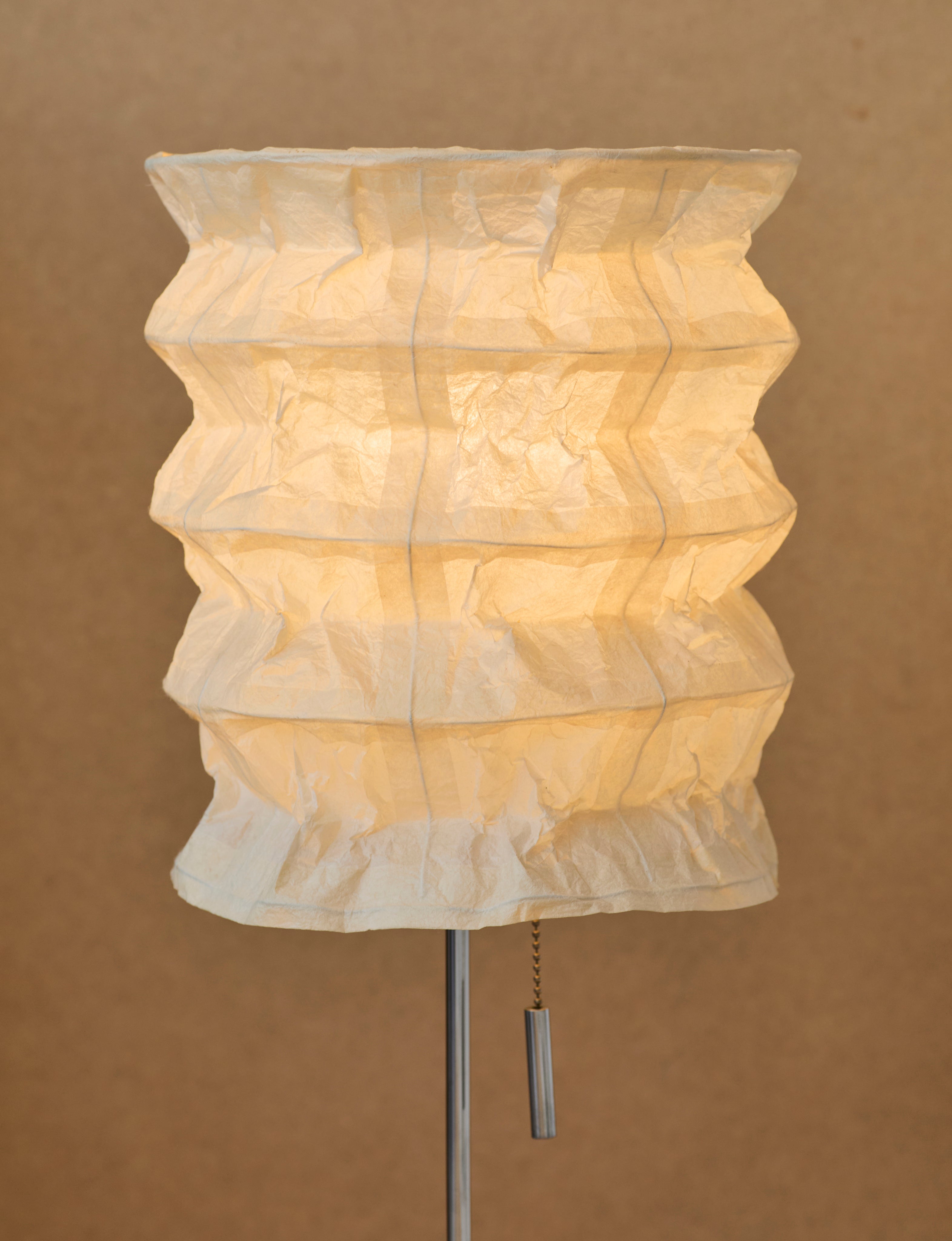 Vintage Ikea paper table lamp C. 1990 — lifestyle setting