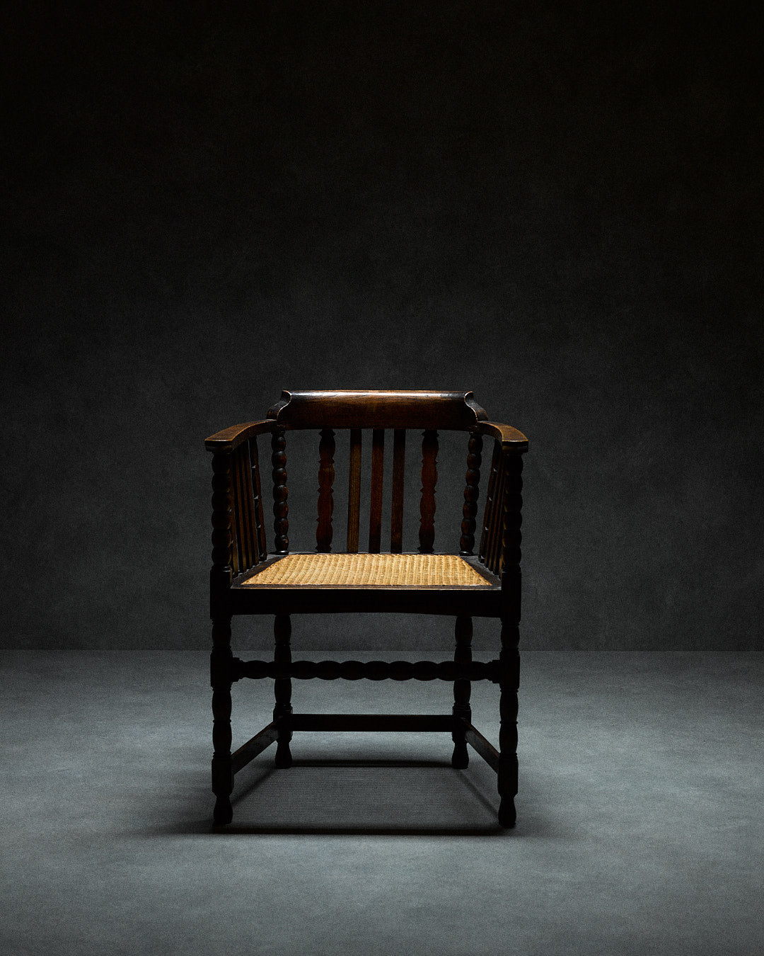 Captains Chair with Cane Seating by monica monaco | The Oblist — handcrafted cane seat, dark wood