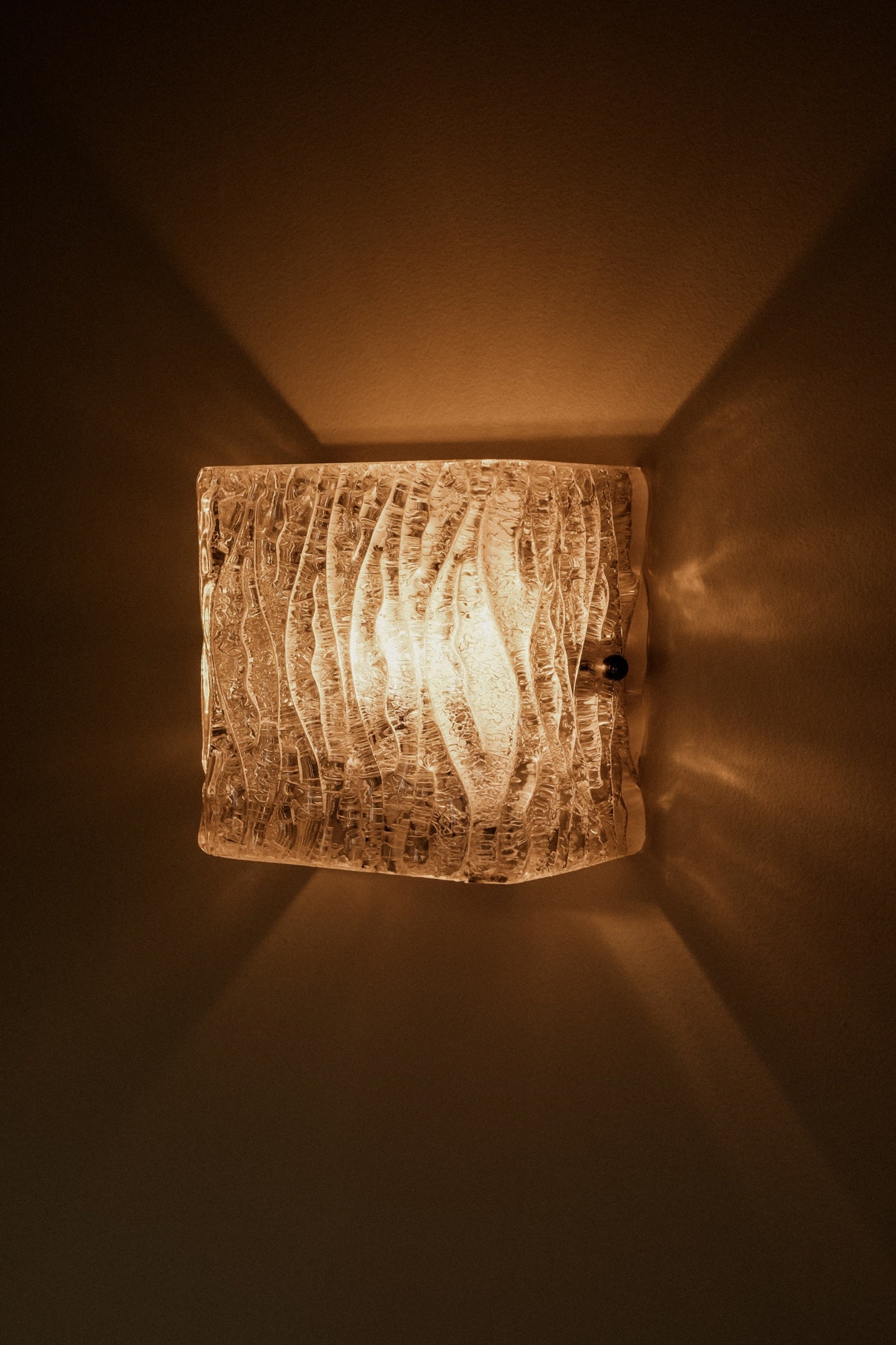 Textured Ice Glass Wall Light by J. T. Kalmar — lifestyle setting