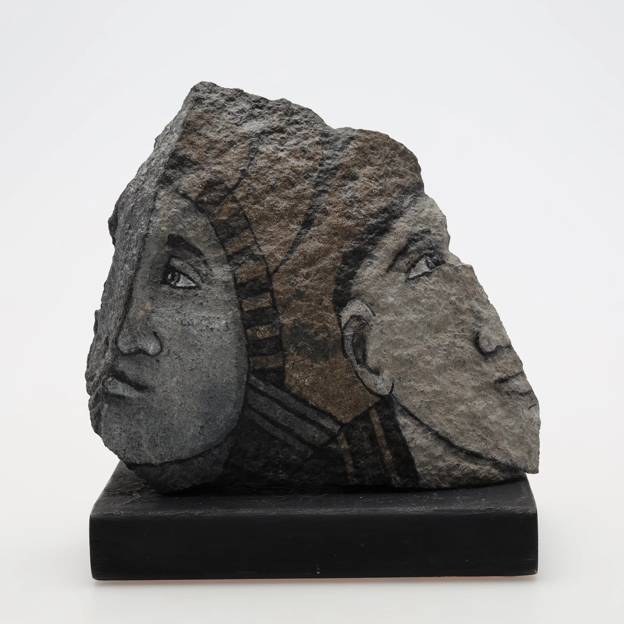 Double sided tempera illustration on stone, by Rita Lillemor Hedelin (B.1946) — side angle