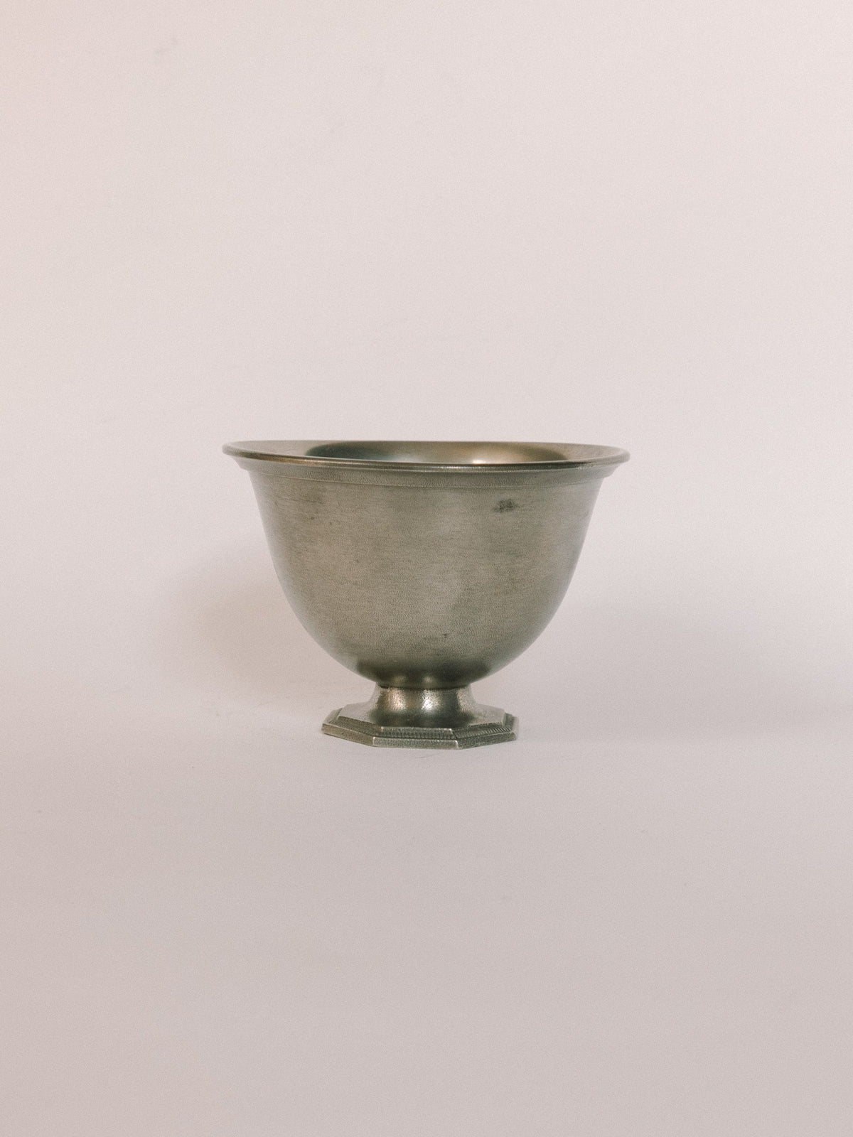 Just Andersen Art Deco Pewter Footed Bowl | Denmark - c. 1920s — side angle