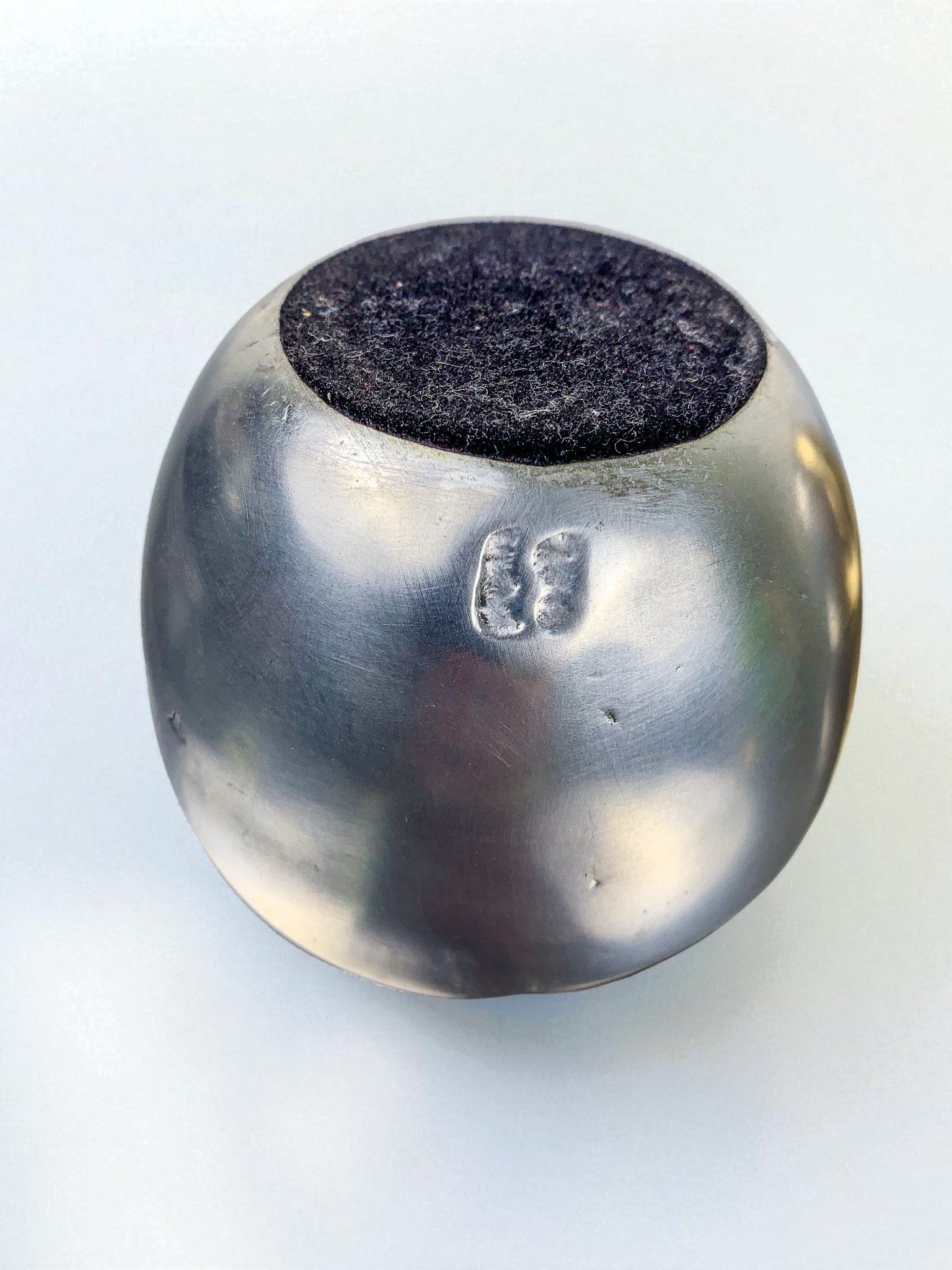 Brutalist Egg shaped lighter-ashtray by Ardisur, Bronze and aluminum, 1970's, Spain — alternate view