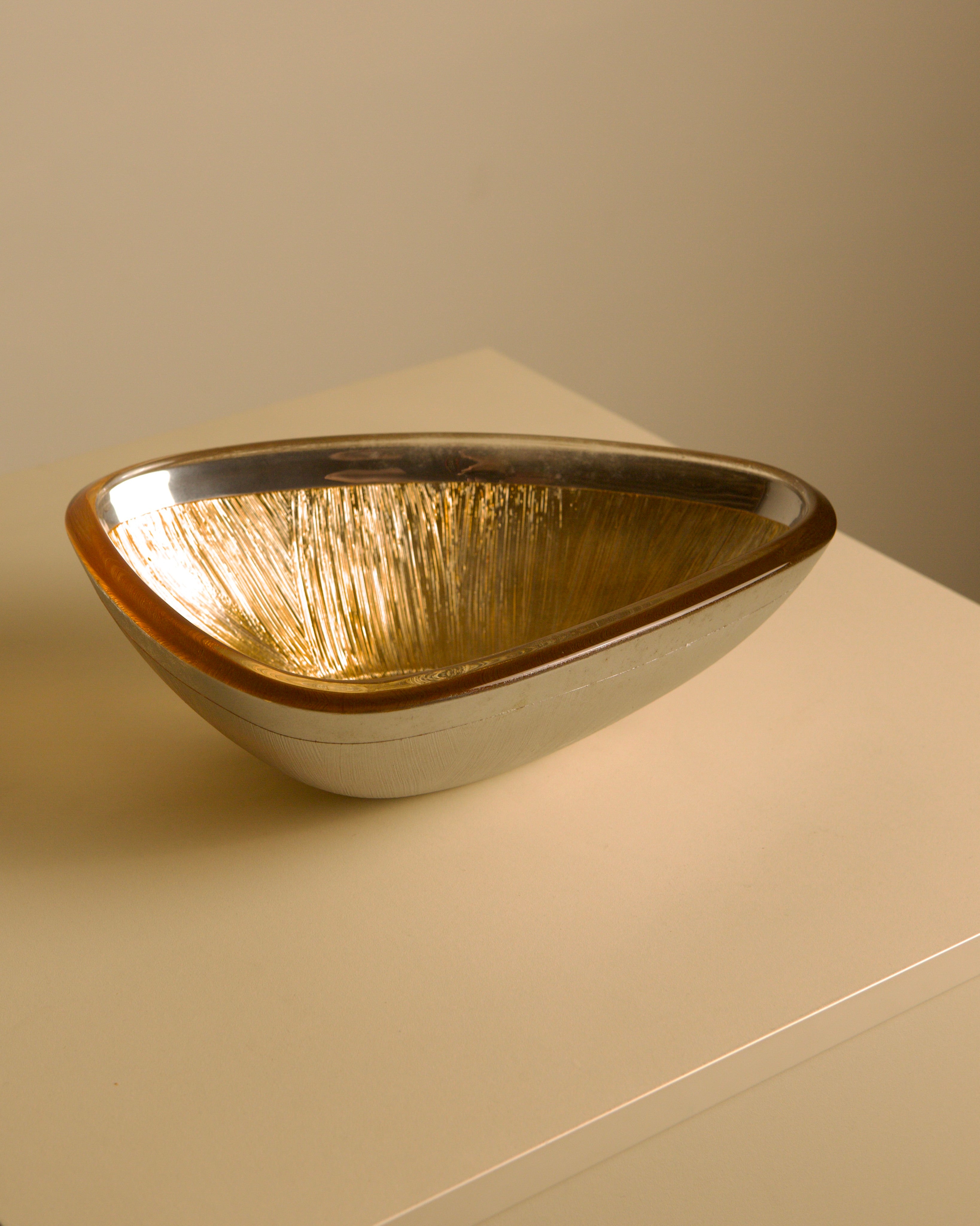 Large 80s Italian Brandani valet tray — lifestyle setting