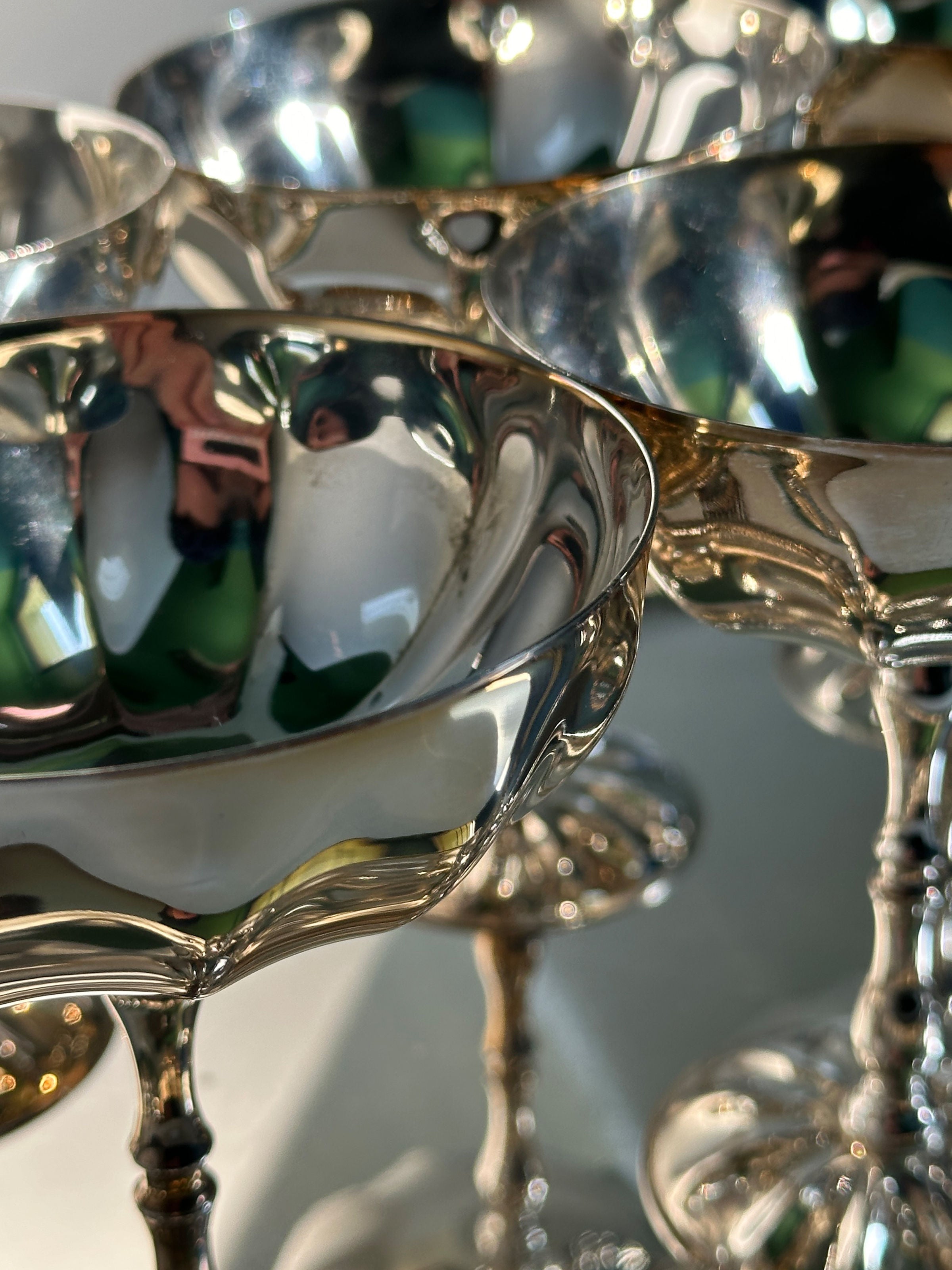 Silver-plated Italian Champagne Coupes