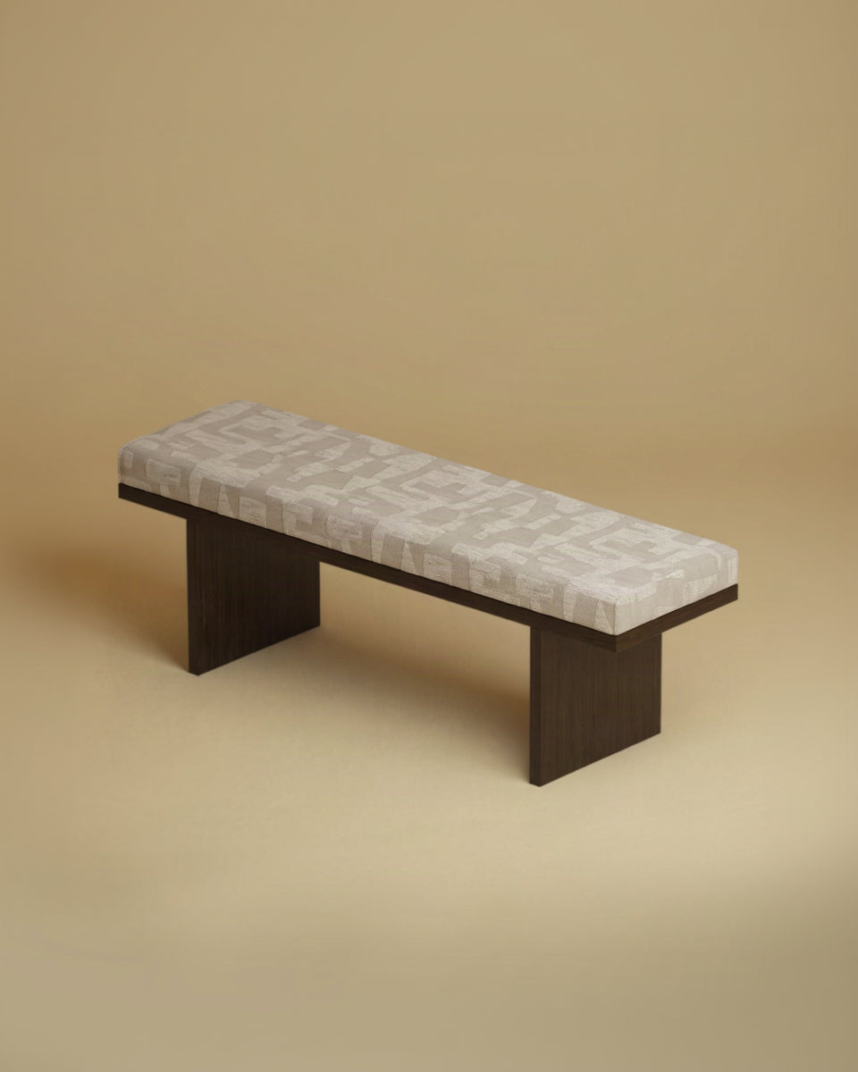 Wooden Bench - AROS Series in Smoked Oak — detail view