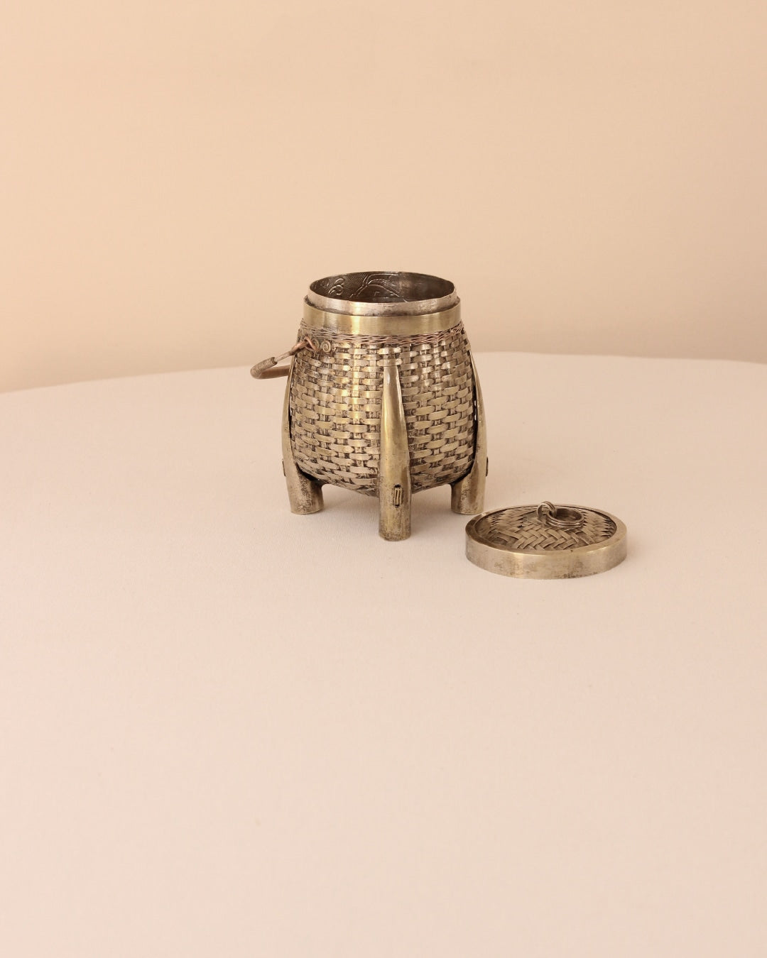 Pewter Basket — lifestyle setting