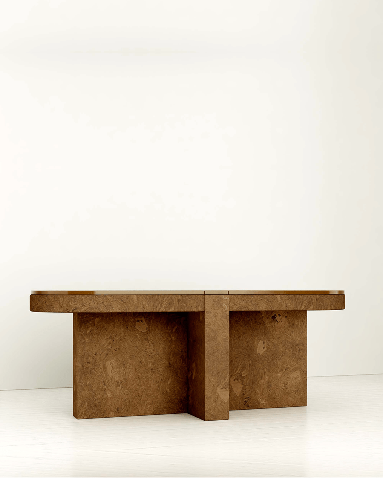 Meï 06' Coffee Table — front view highlighting natural wood grain