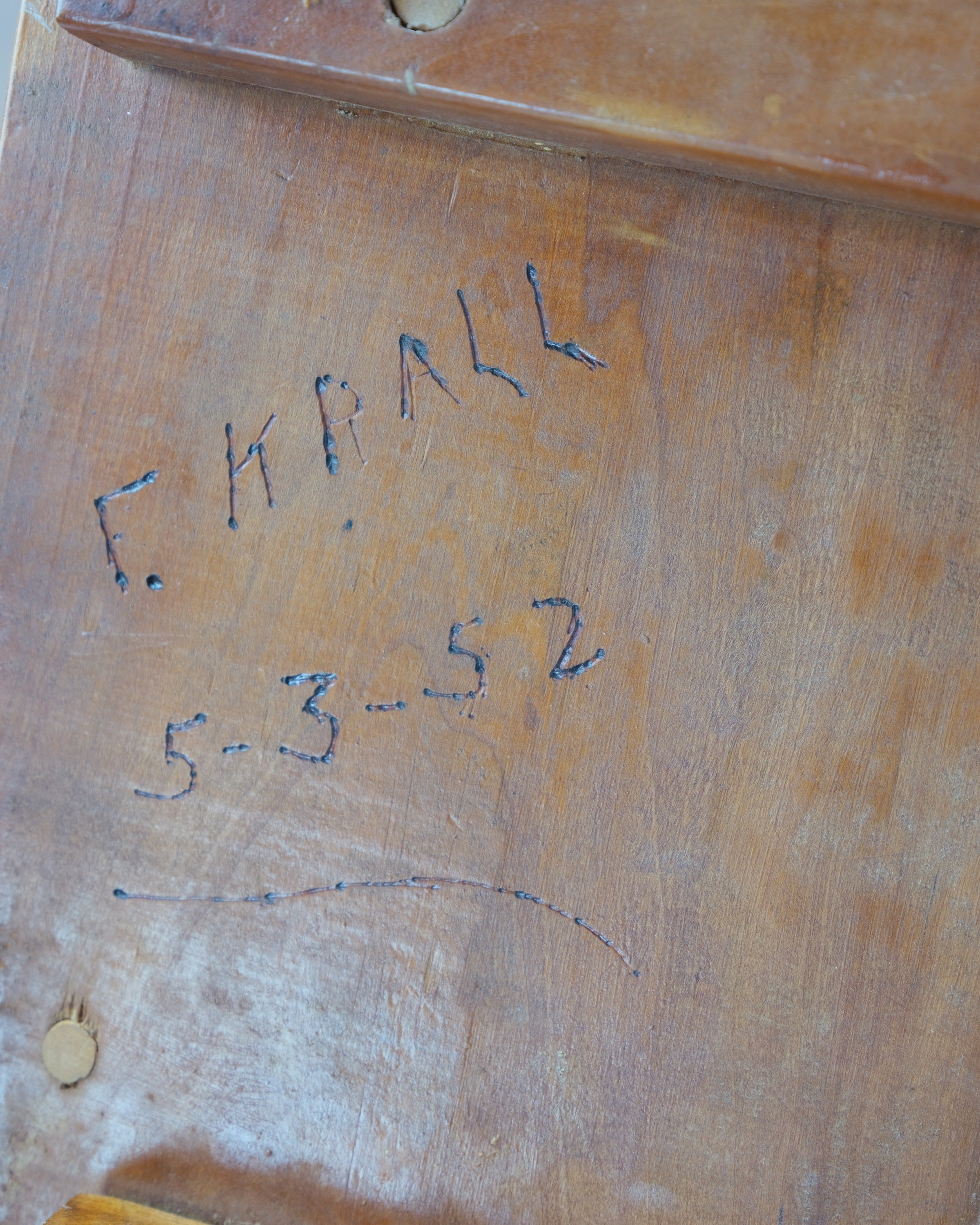 Chaise Appalachian Américaine Signée, F KRALL 5-3-52
