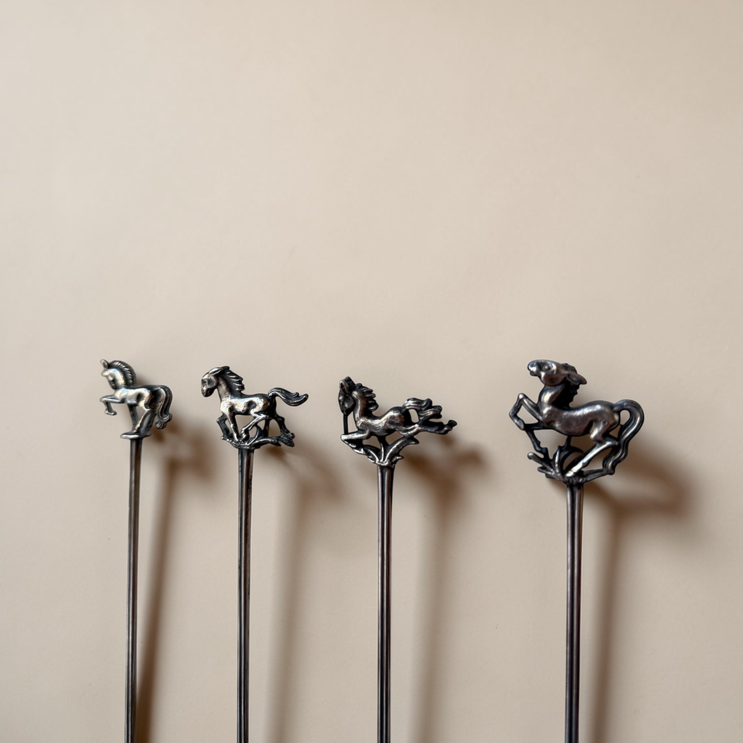 Equestrian Cocktail Stirrers, 1970s — detail view