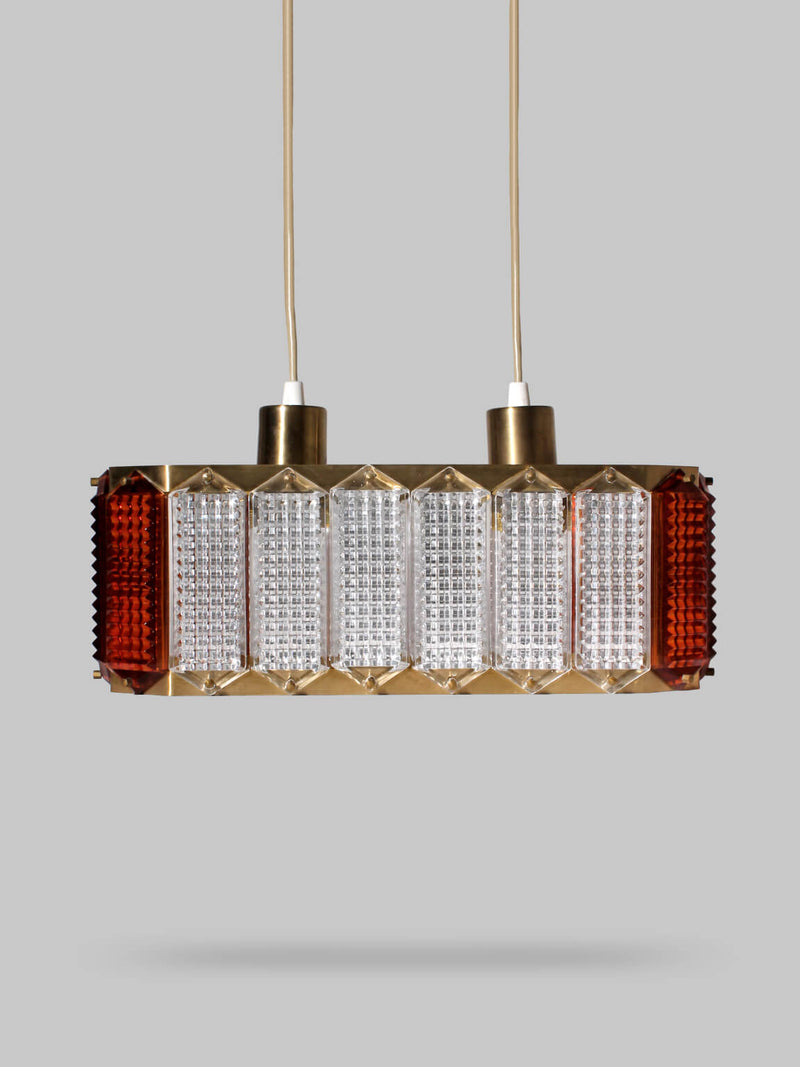 Wiktor Berndt Mid-Century Crystal And Brass Ceiling Light, For Flygsfors, Sweden by Vintage Stories | The Oblist